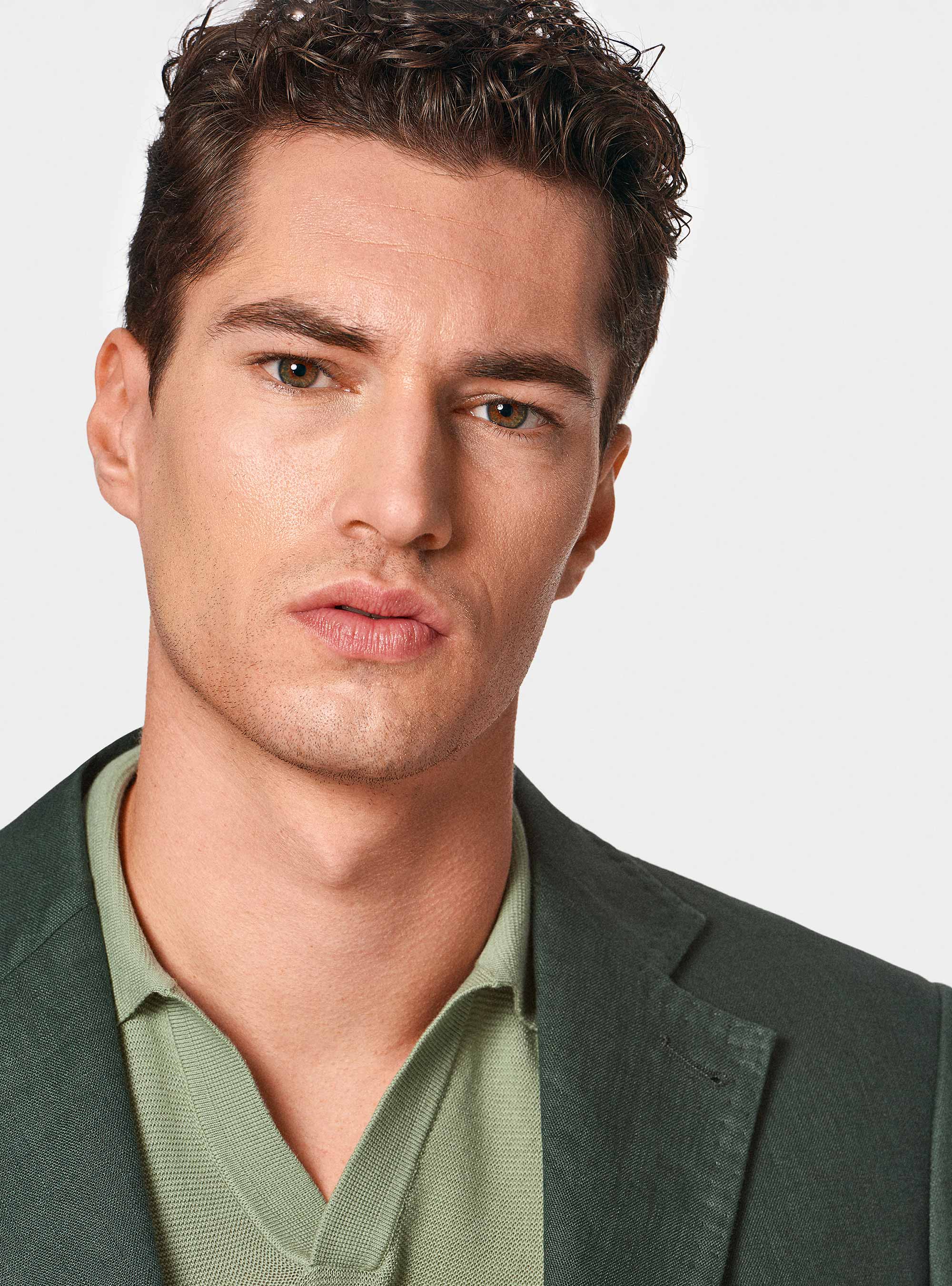 Americana de traje de lino puro, VERDE