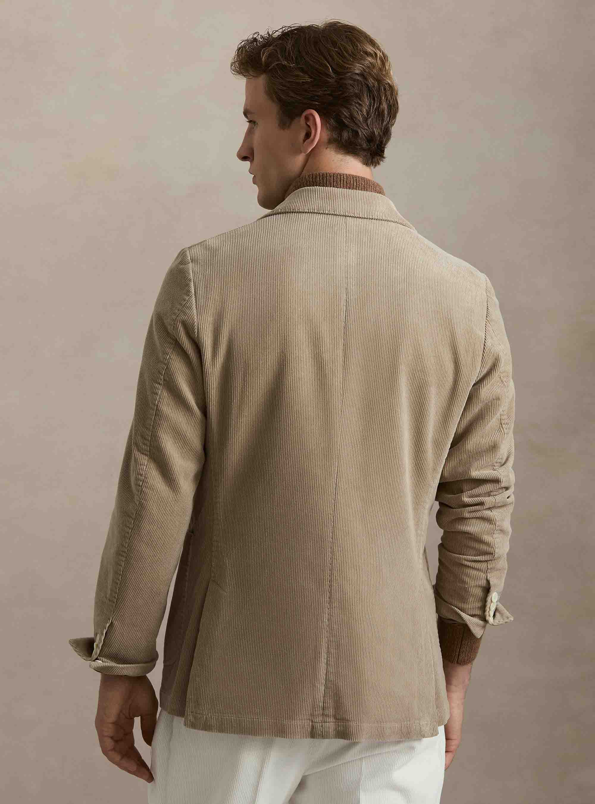 Cotton corduroy blazer, SAND
