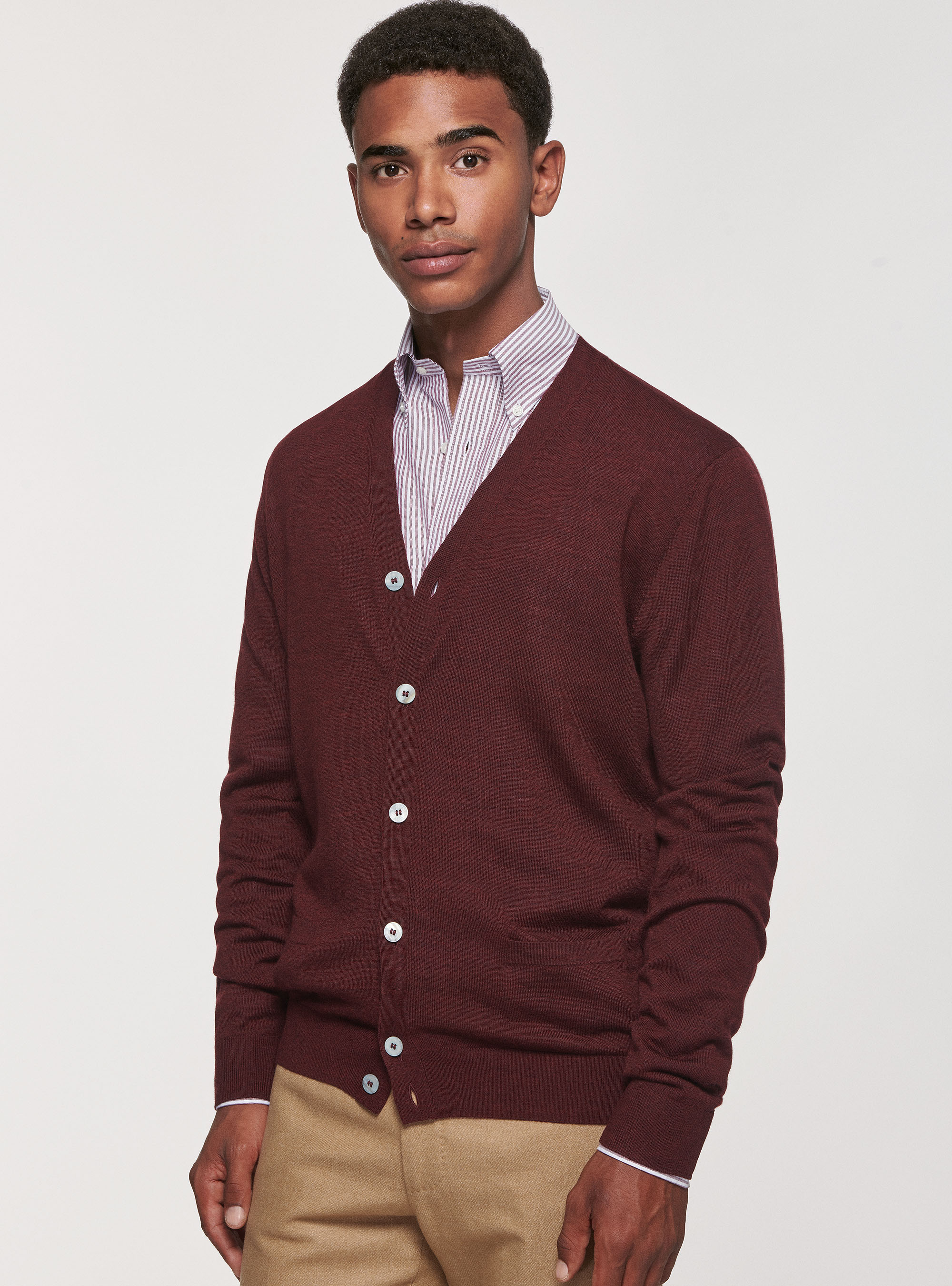 Maroon cardigan mens sale