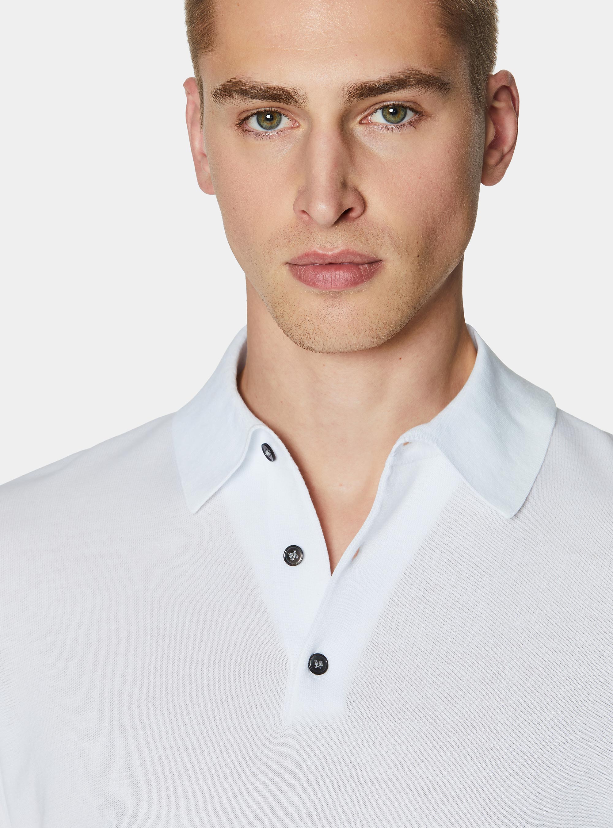 Polo in maglia in cotone m/c, WHITE