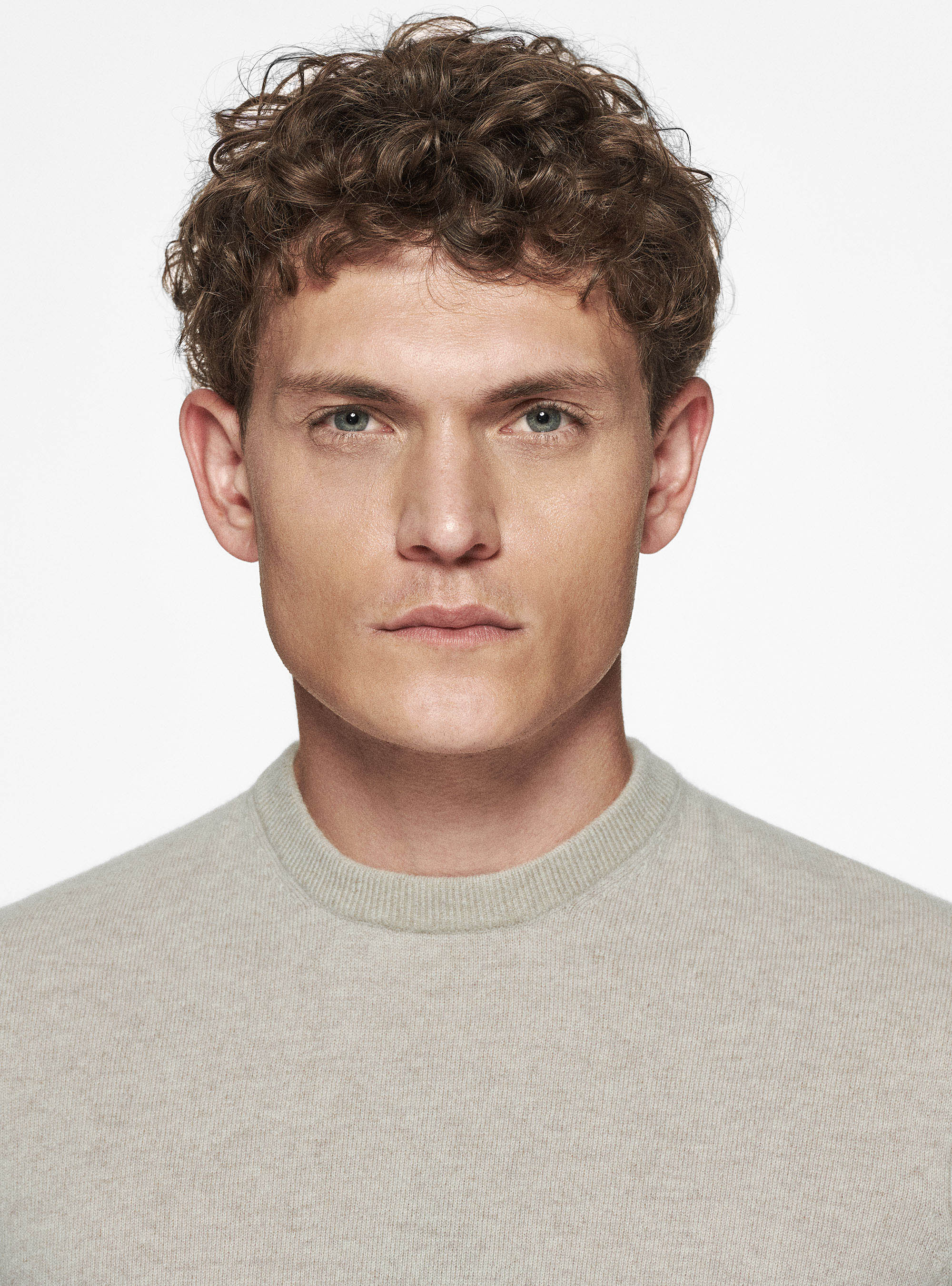 Maglia girocollo in cashmere, ECRU