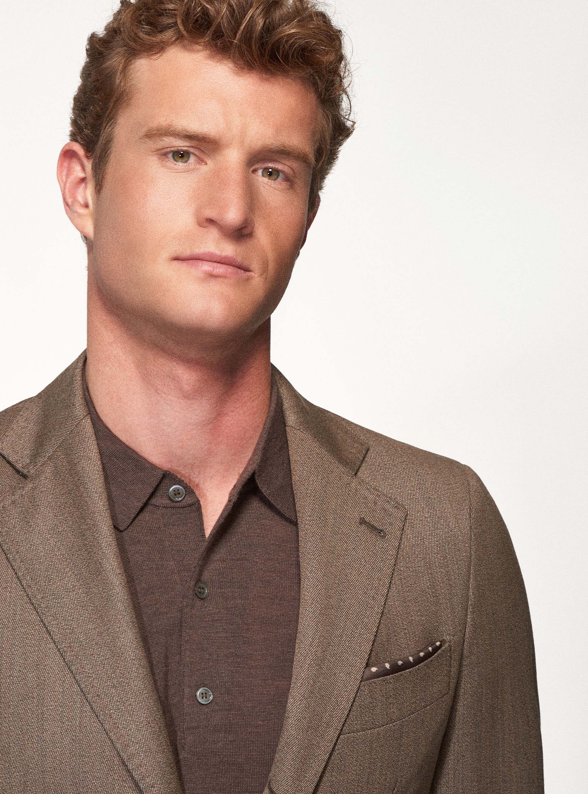 Giacca per abito in lana Vitale Barberis Canonico, FANGO