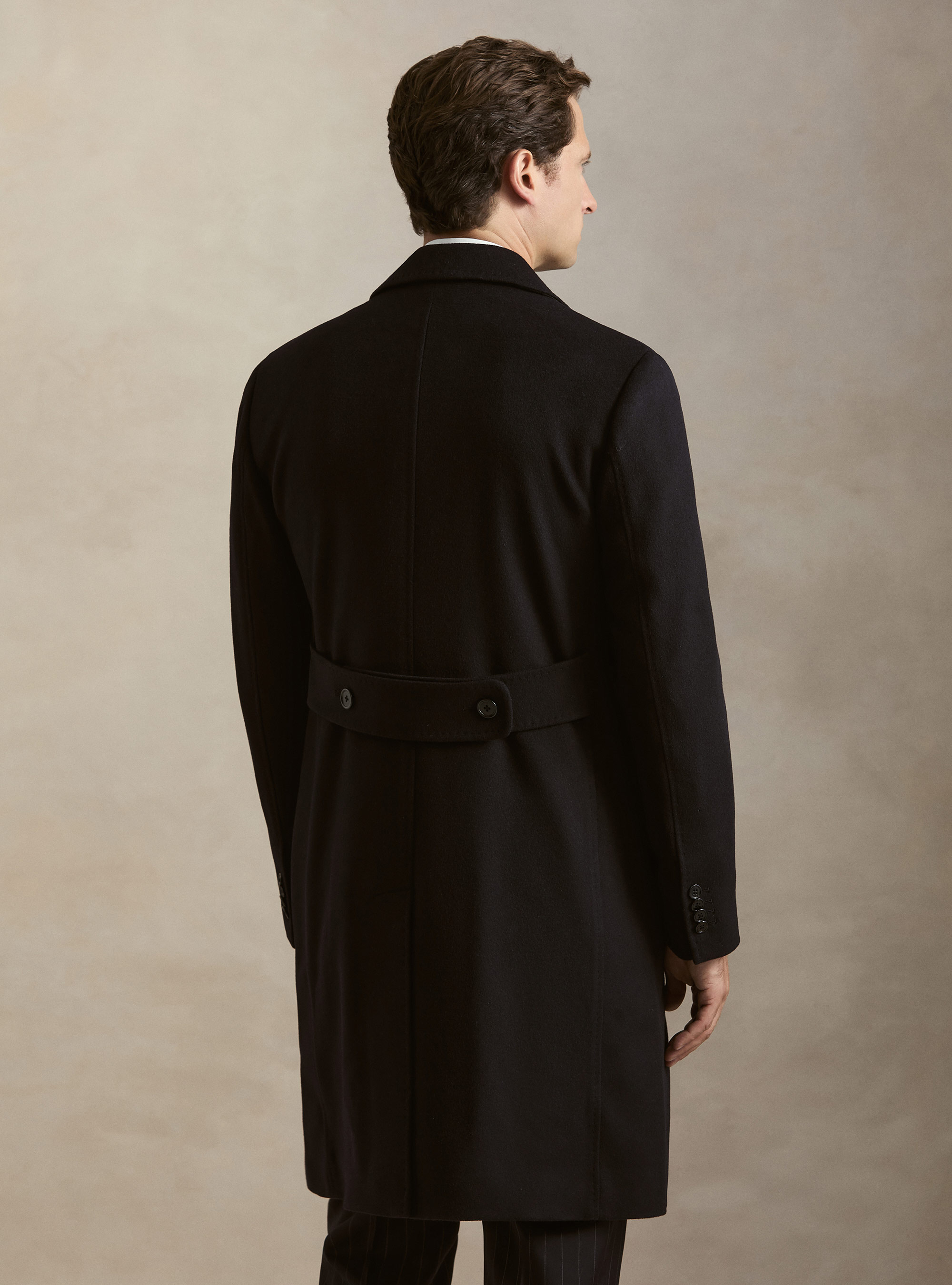Double-breasted cashmere-blend coat, NAVY BLUE