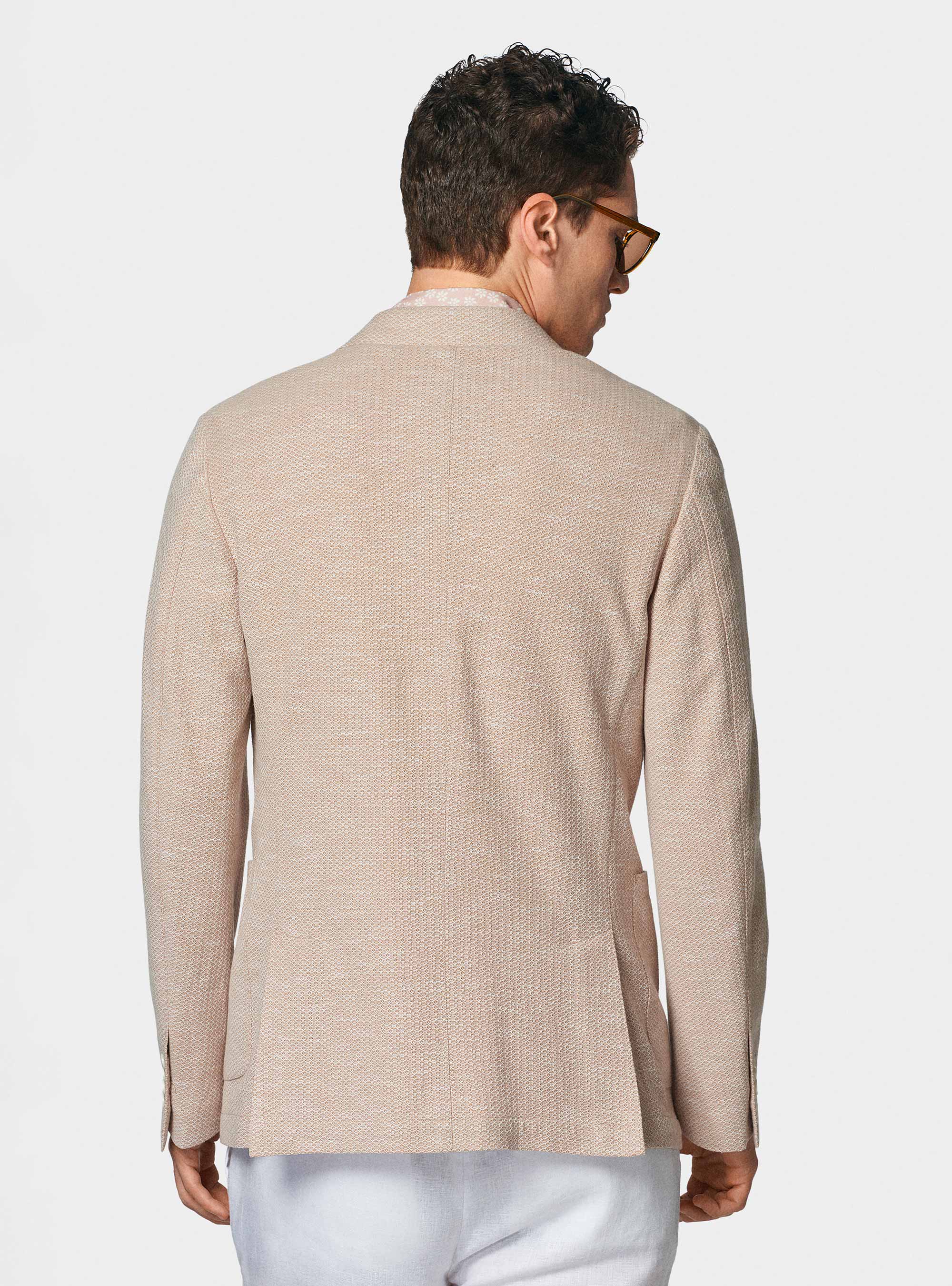 Americana de punto de algodón y lino, PESCA 0461C