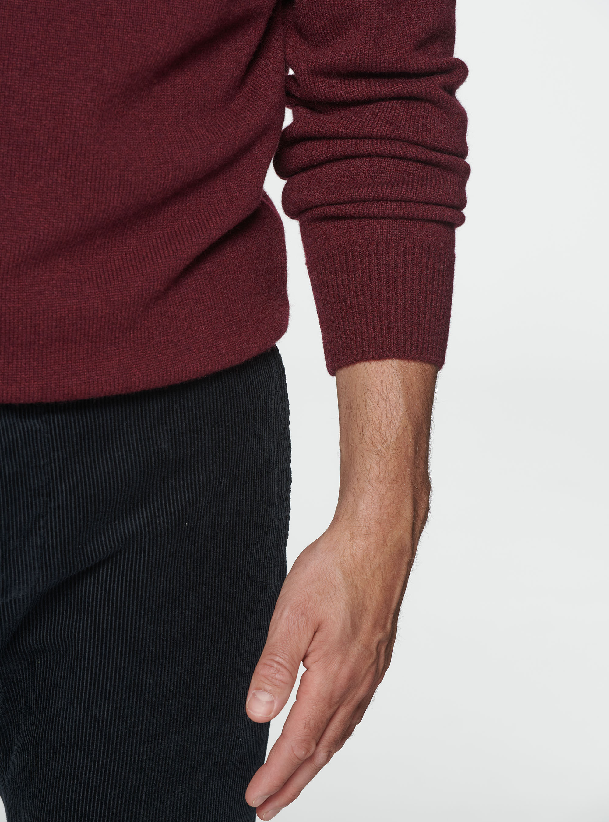 Merino wool turtleneck sweater, BORDEAUX