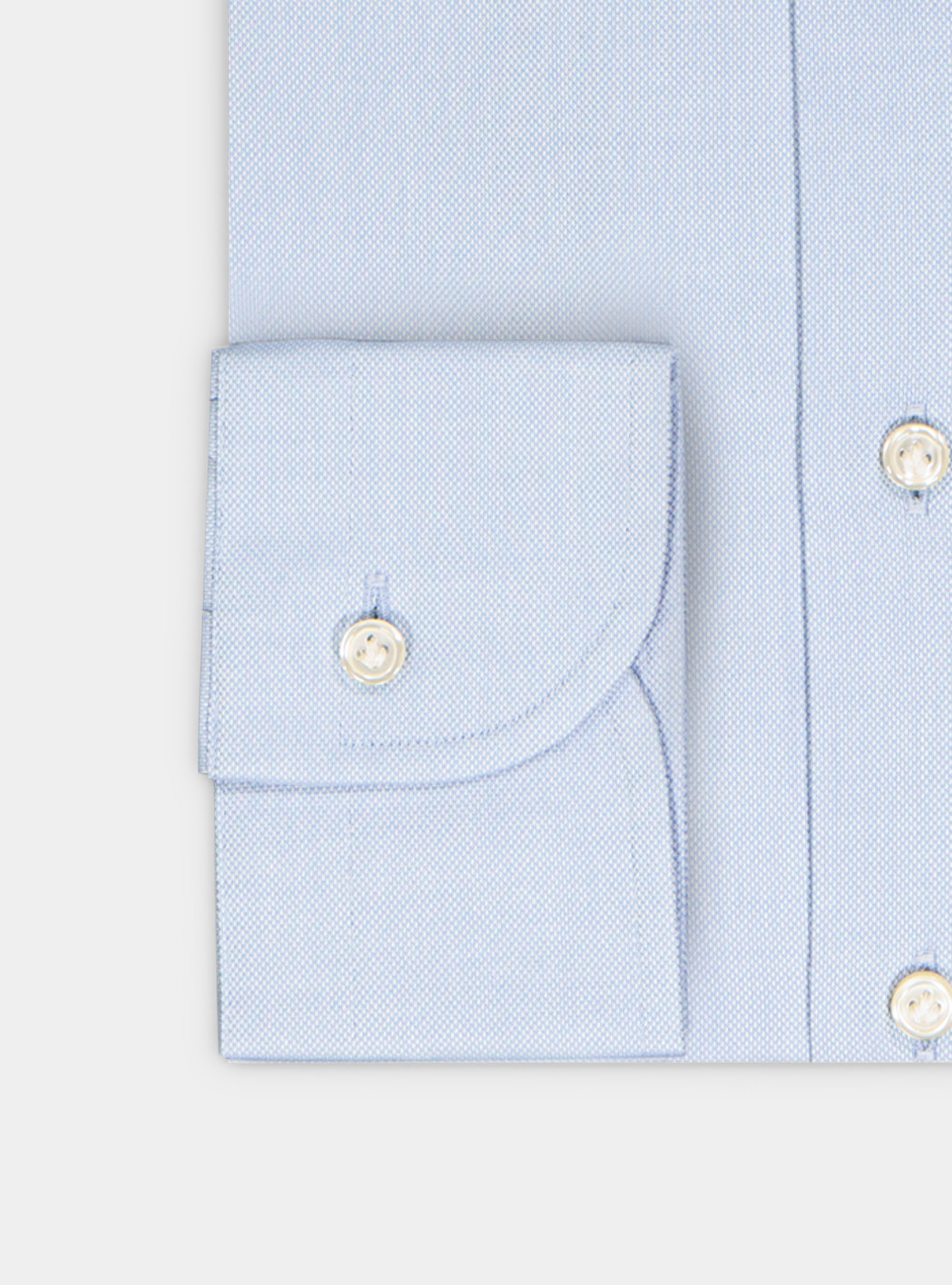 Camicia comfort fit classica in cotone operato, AZZURRO