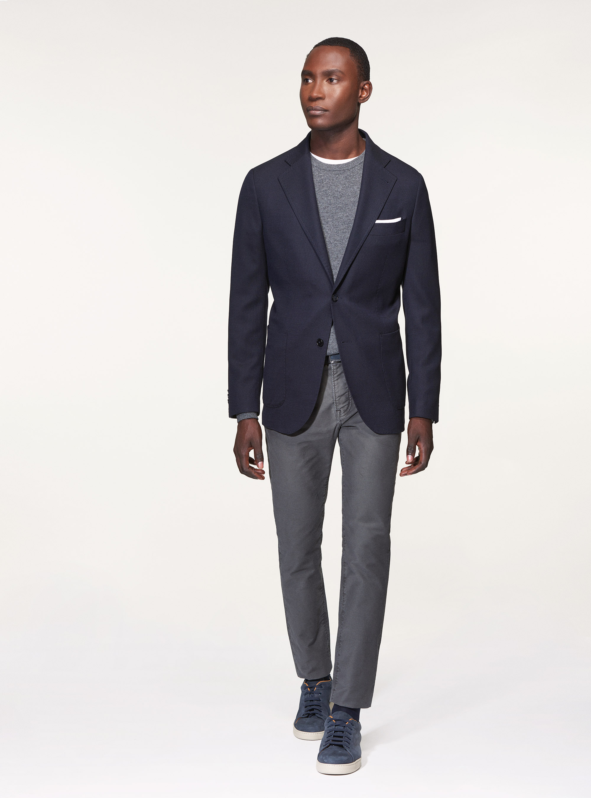 Giacca in lana stretch Reda Flexo, BLU NAVY