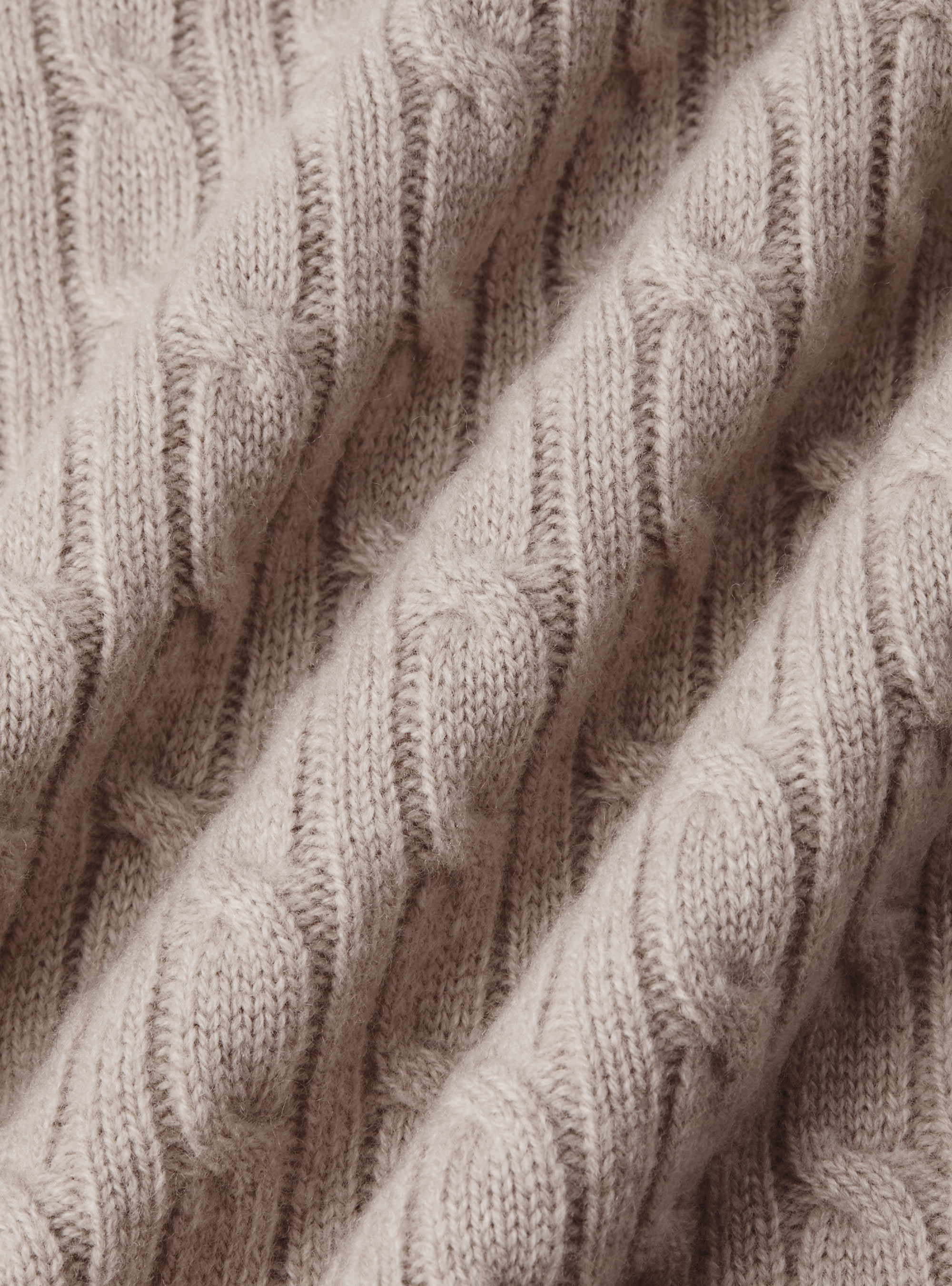 Cashmere wool crew-neck sweater with braid, ECRU