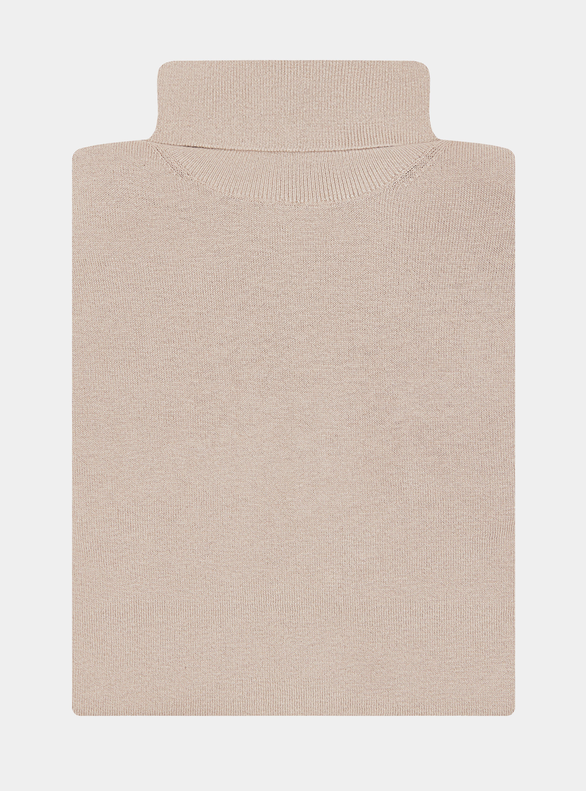 Silk and cashmere cotton turtleneck, SAND