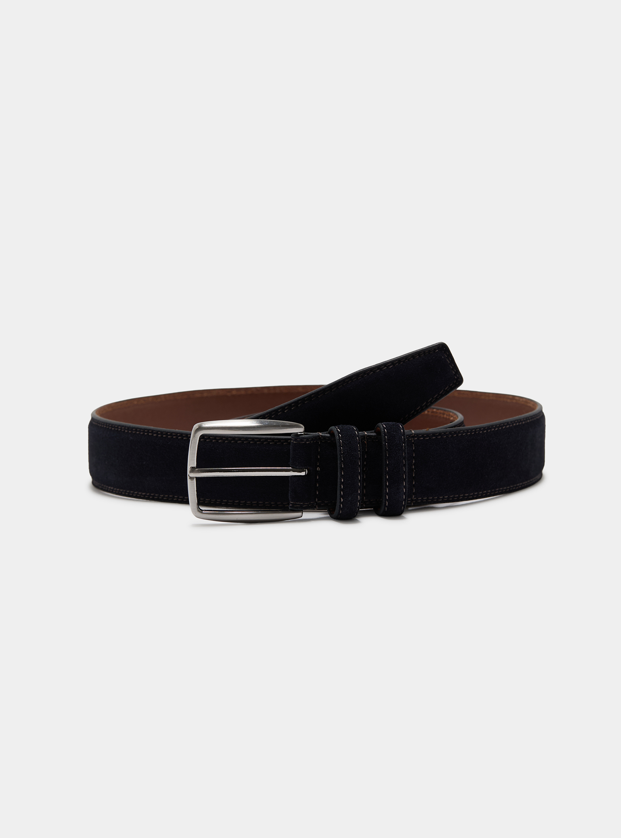 Suede belt, NAVY BLUE