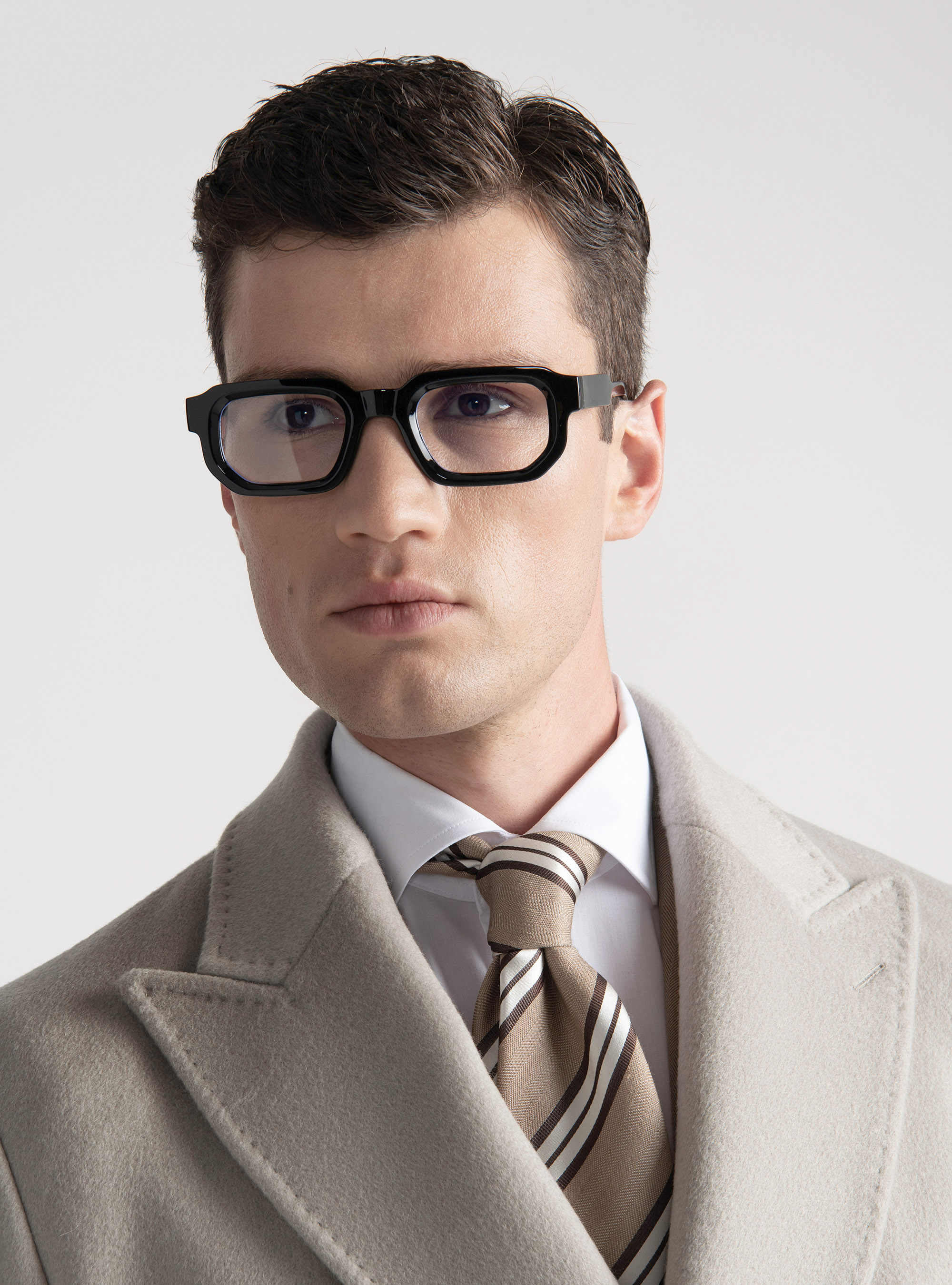 Abrigo de doble botonadura 100% cachemira, ECRU 0536C