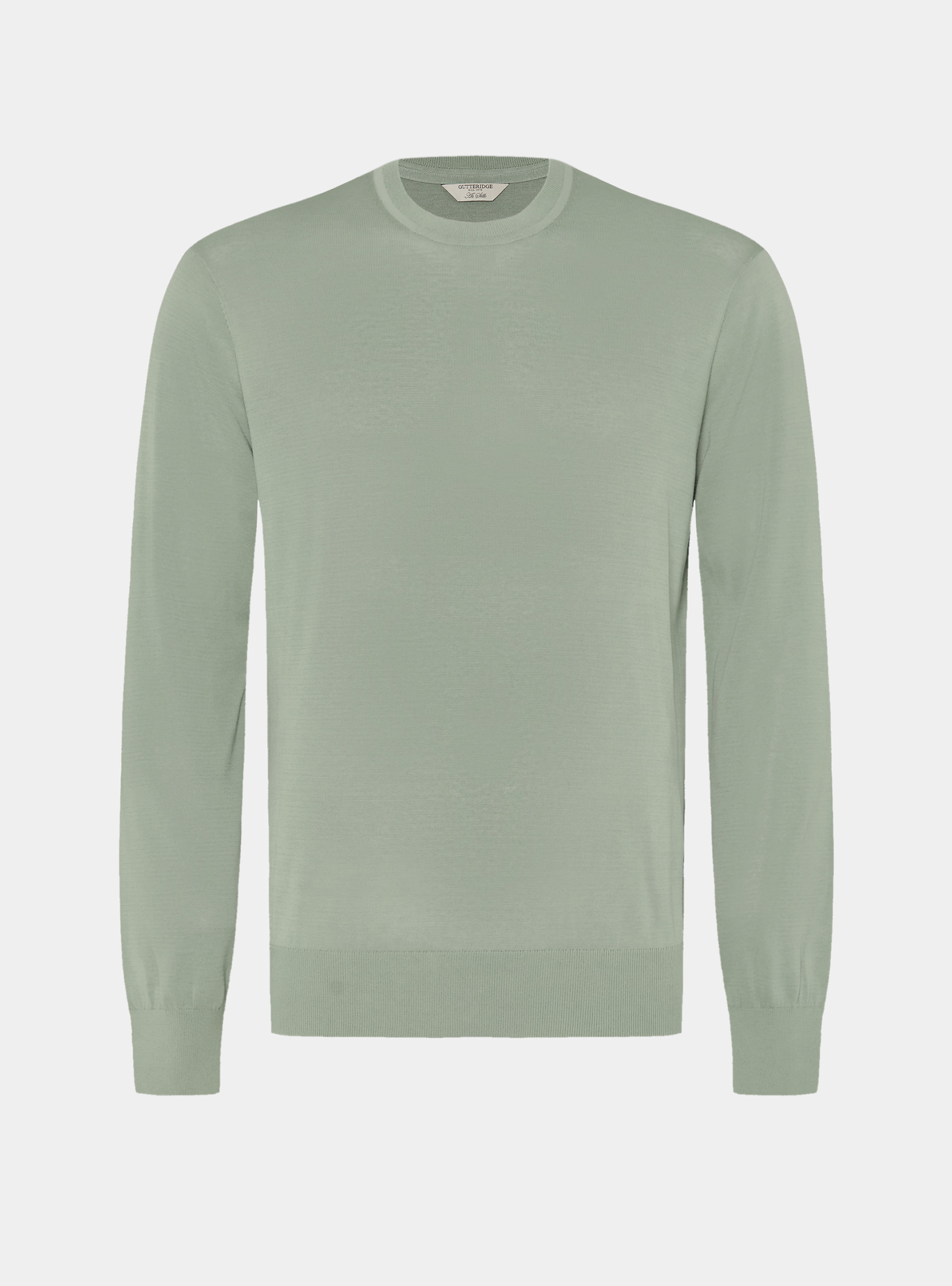 Cotton and silk crew neck sweater, SALVIA 0602C