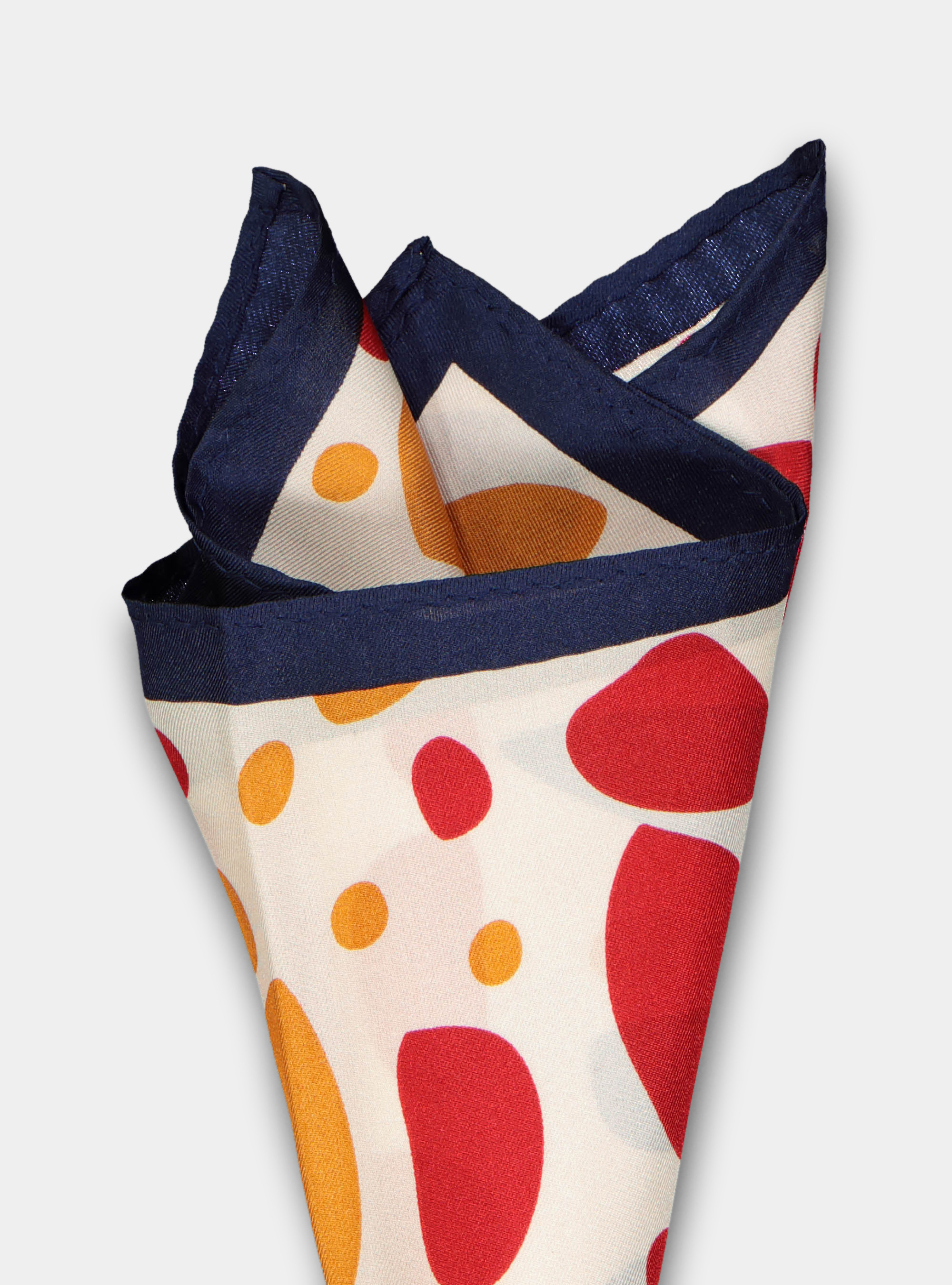 Macro pattern printed silk pochette, BLU 0188C