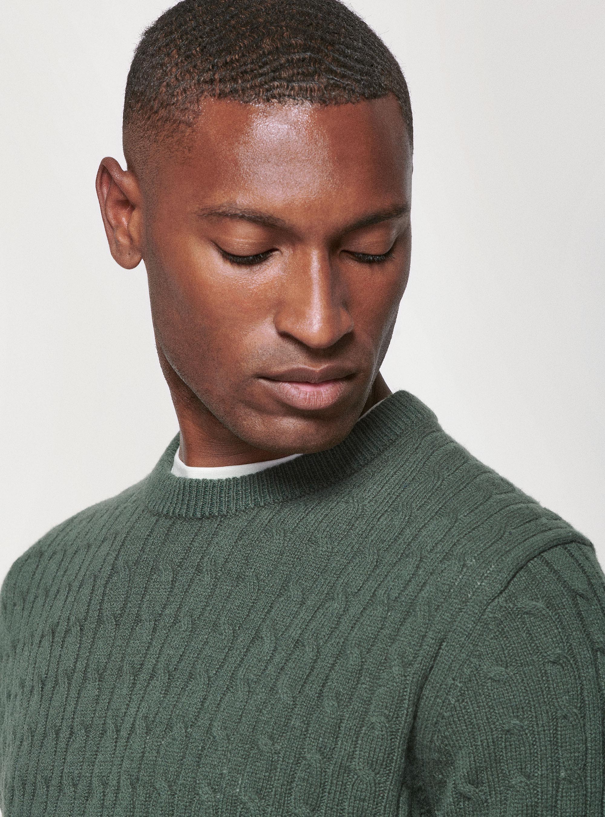 Braided lambswool sweater, MILITARE 0609C