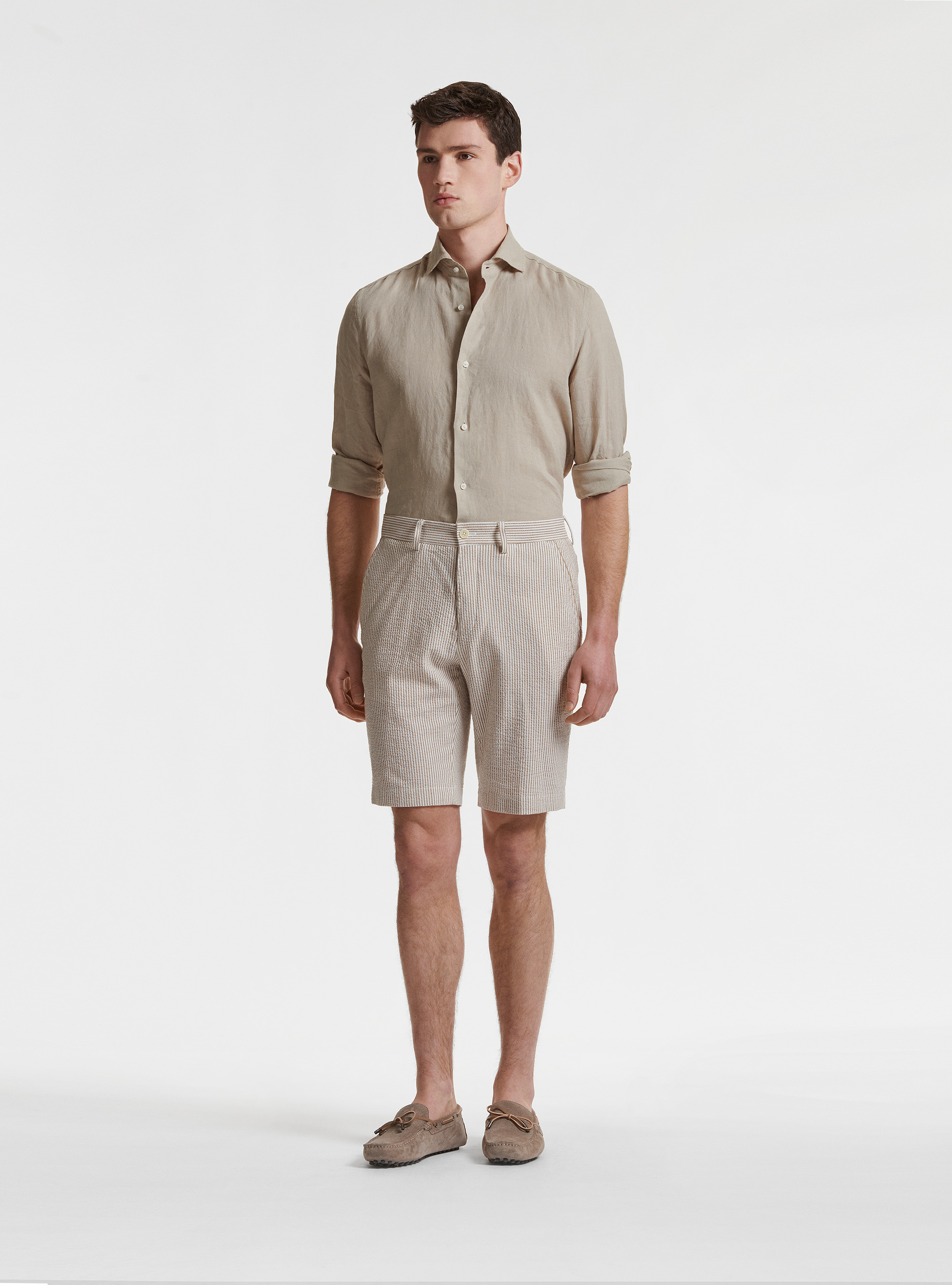 Striped seersucker shorts | Gutteridge | Men's Special Prices