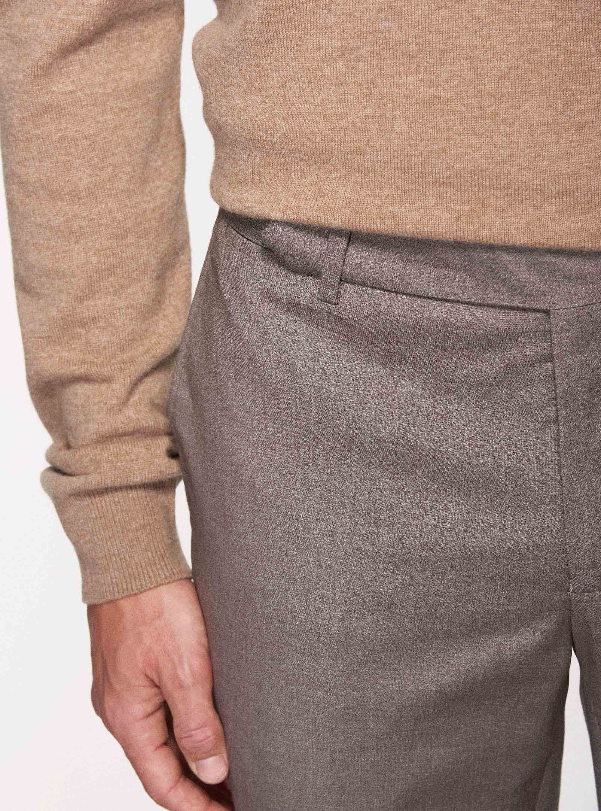 Pantaloni per abito slim fit, FANGO