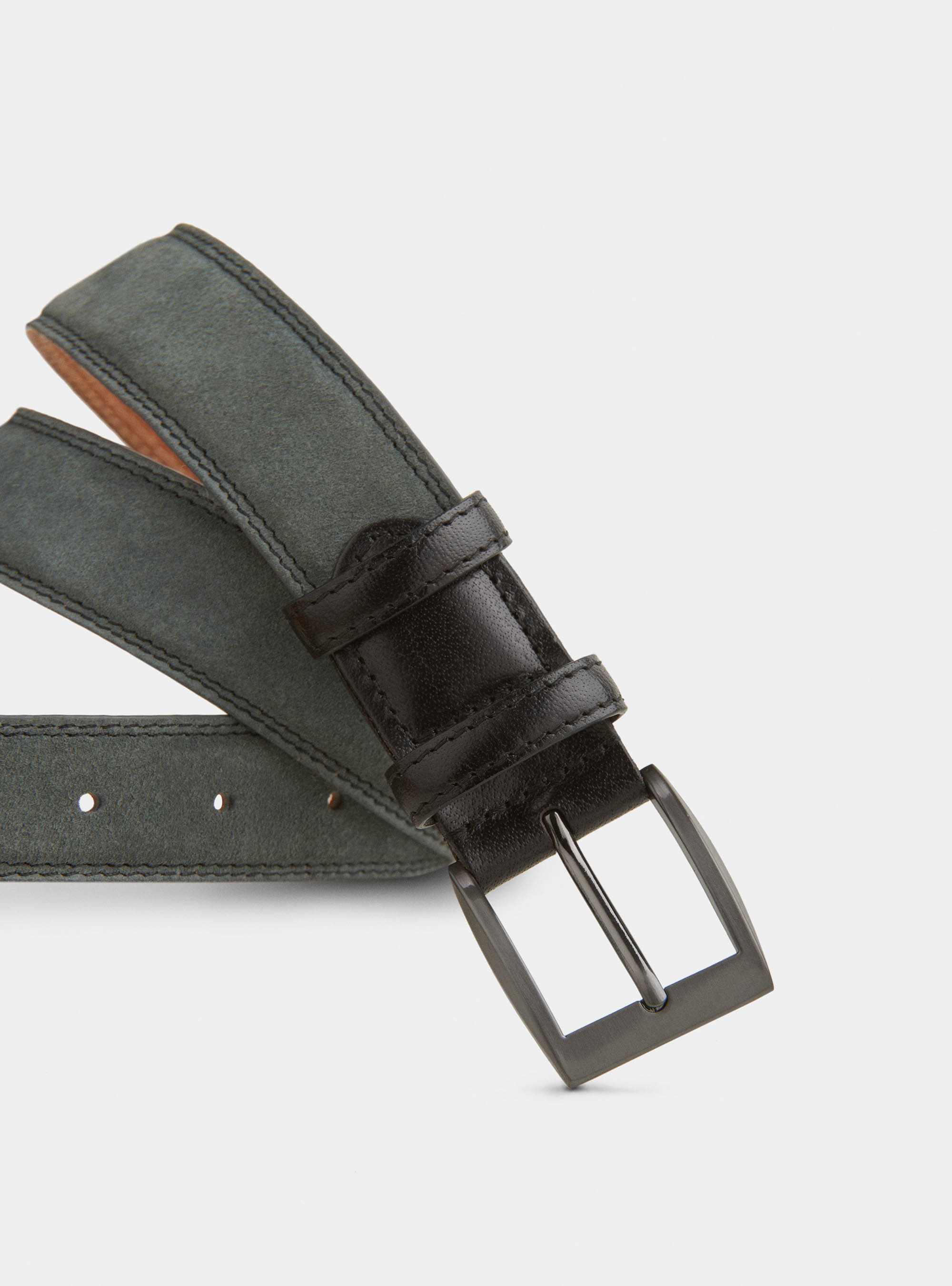 Cintura in suede, GRIGIO CHIARO