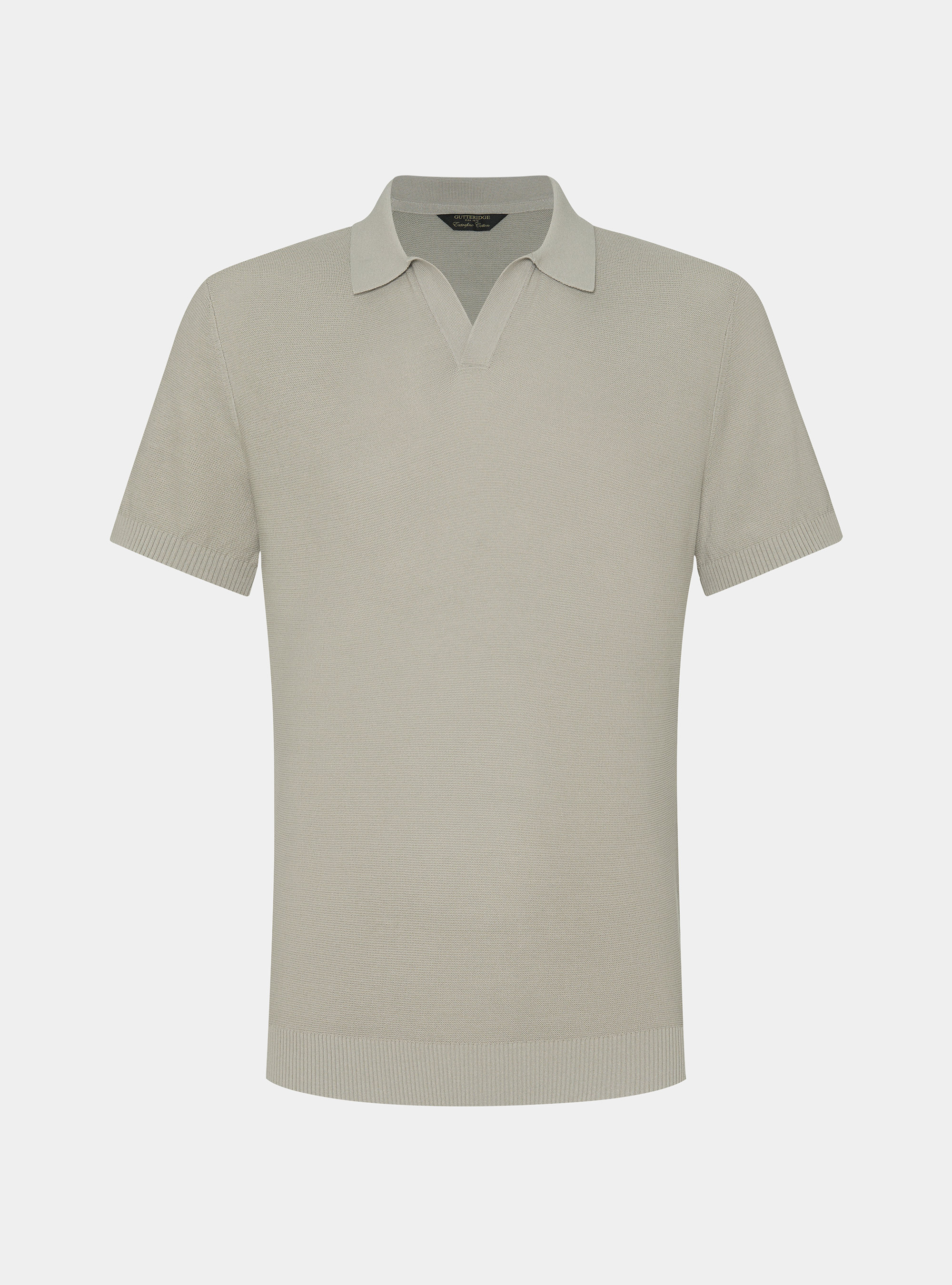 Knitted links polo shirt in extra-fine cotton, SAND