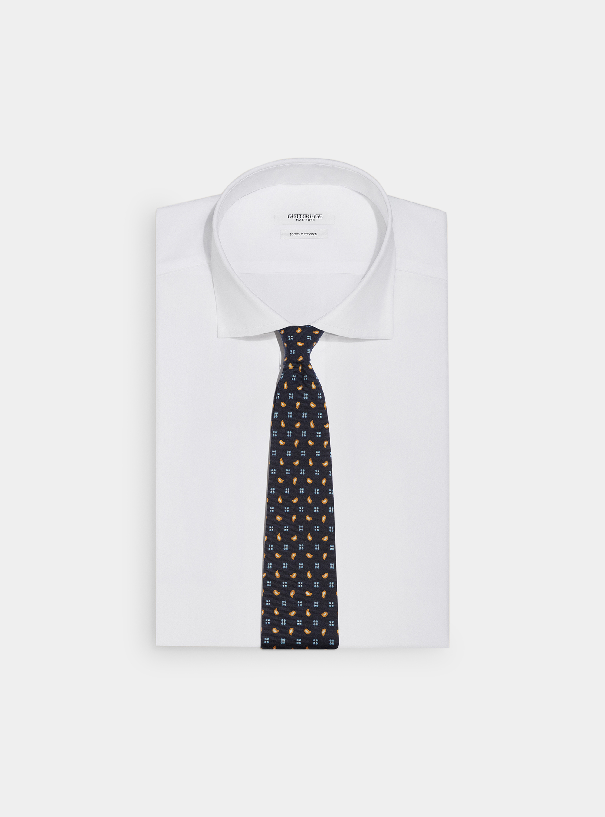 Cravatta in lana con stampa paisley, BLU NAVY