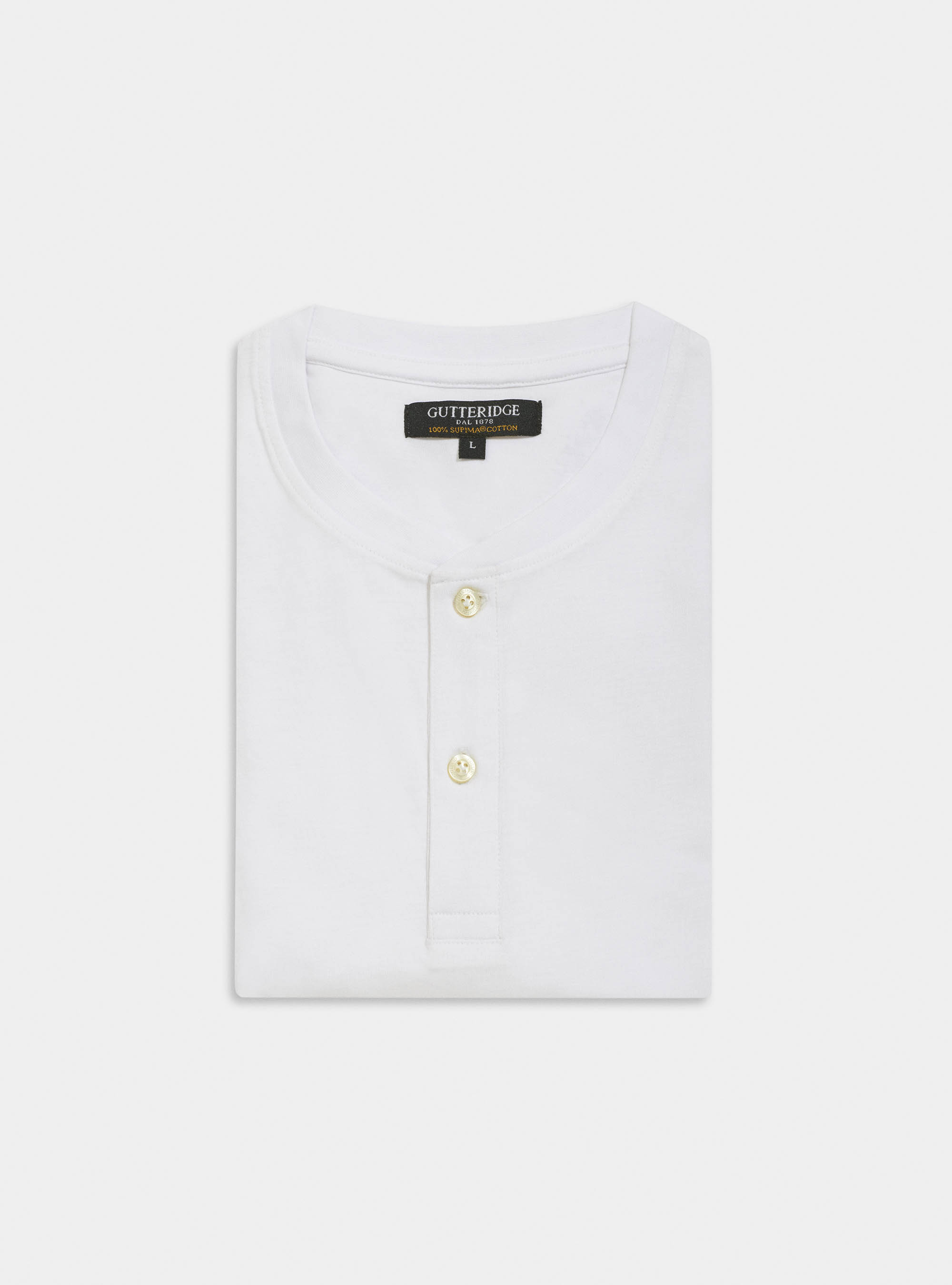Serafino T-shirt in 100% cotton supima jersey, WHITE