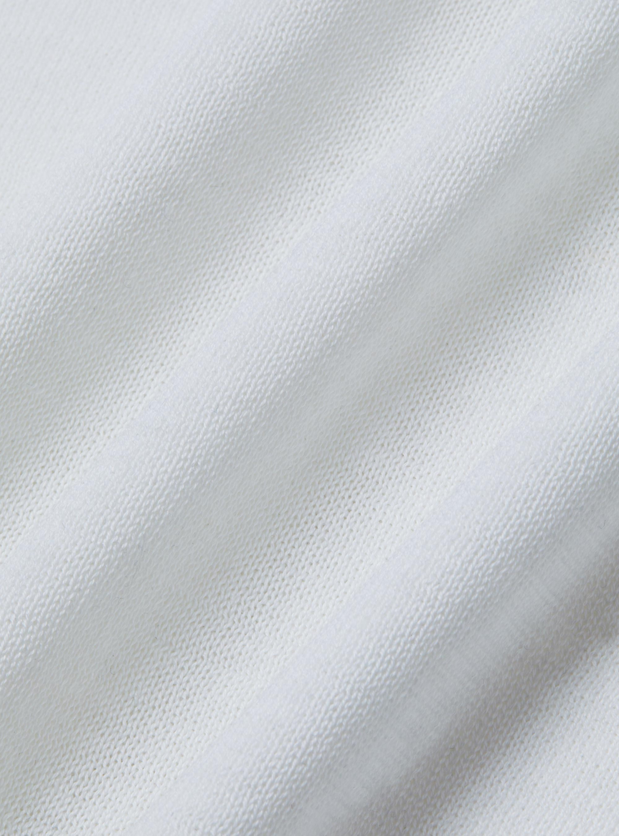 Maglia a polo in cotone e seta, BIANCO
