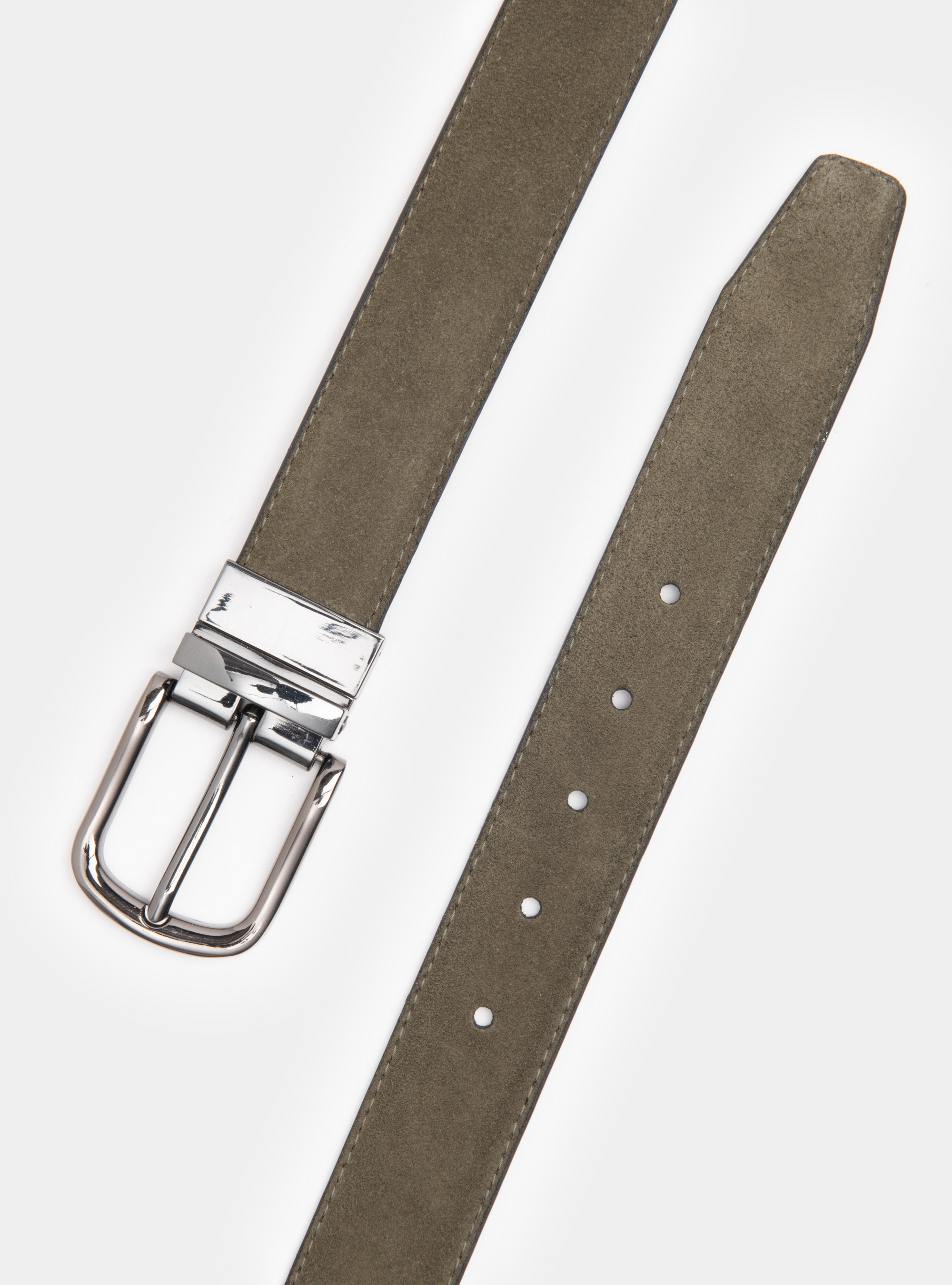Double-faced suede belt, GREEN