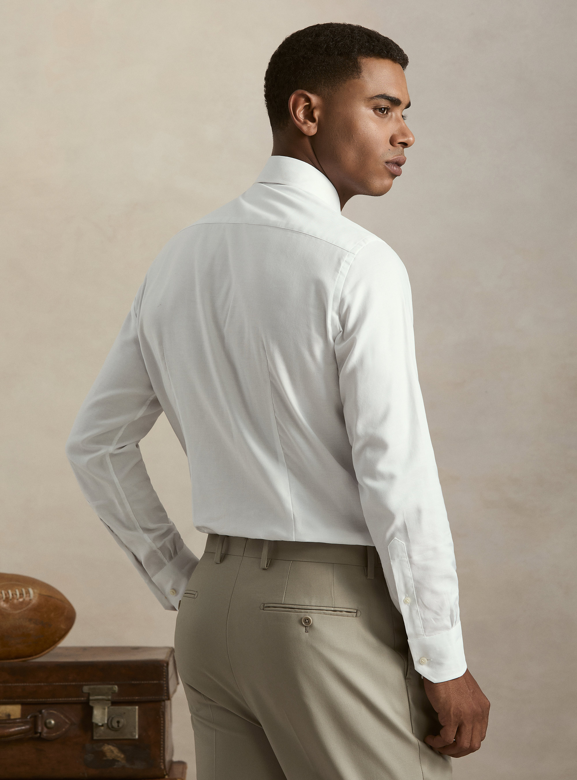 Camisa de algod&oacute;n oxford, BLANCO