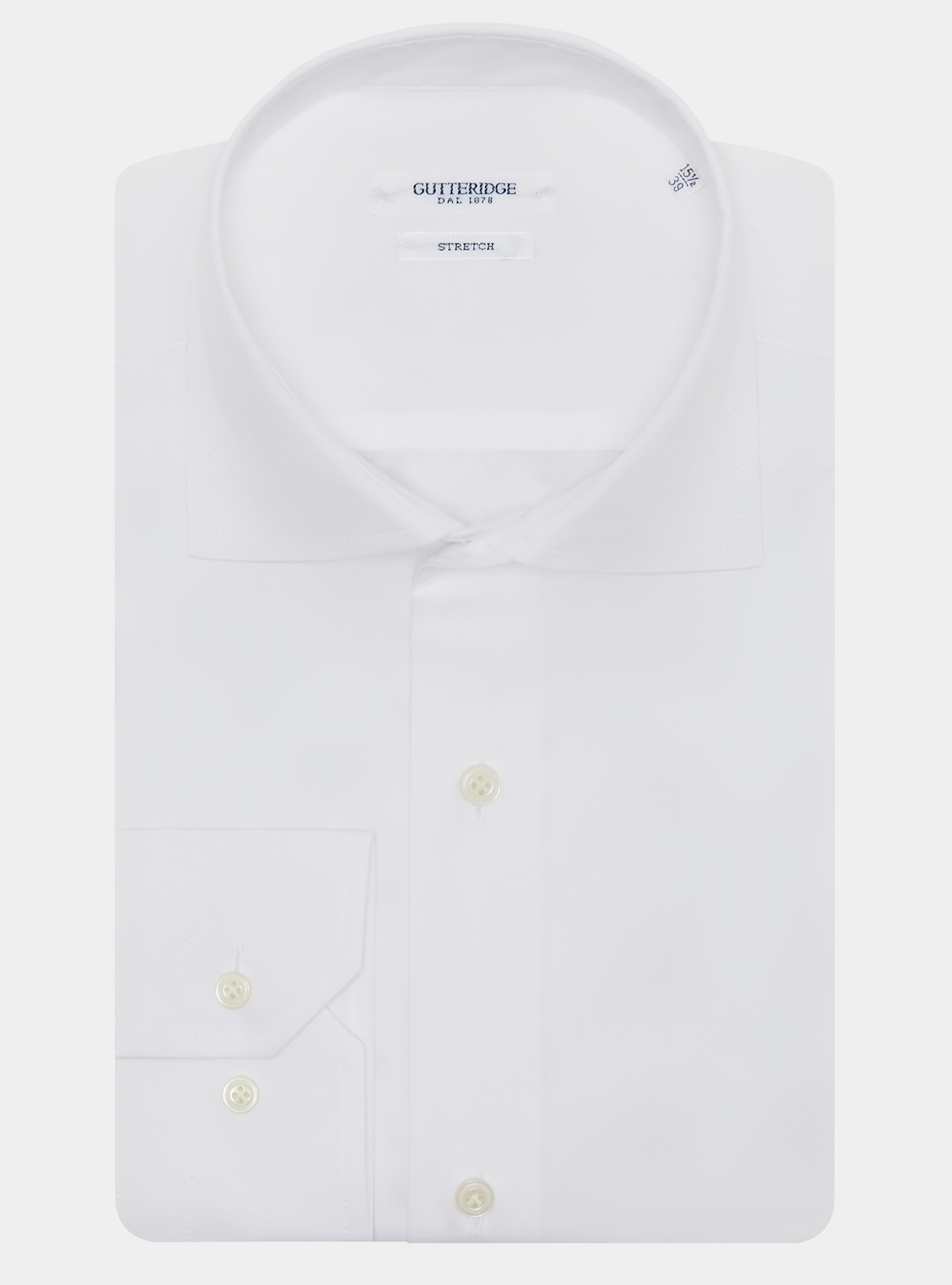 Chemise en popeline stretch, BLANC