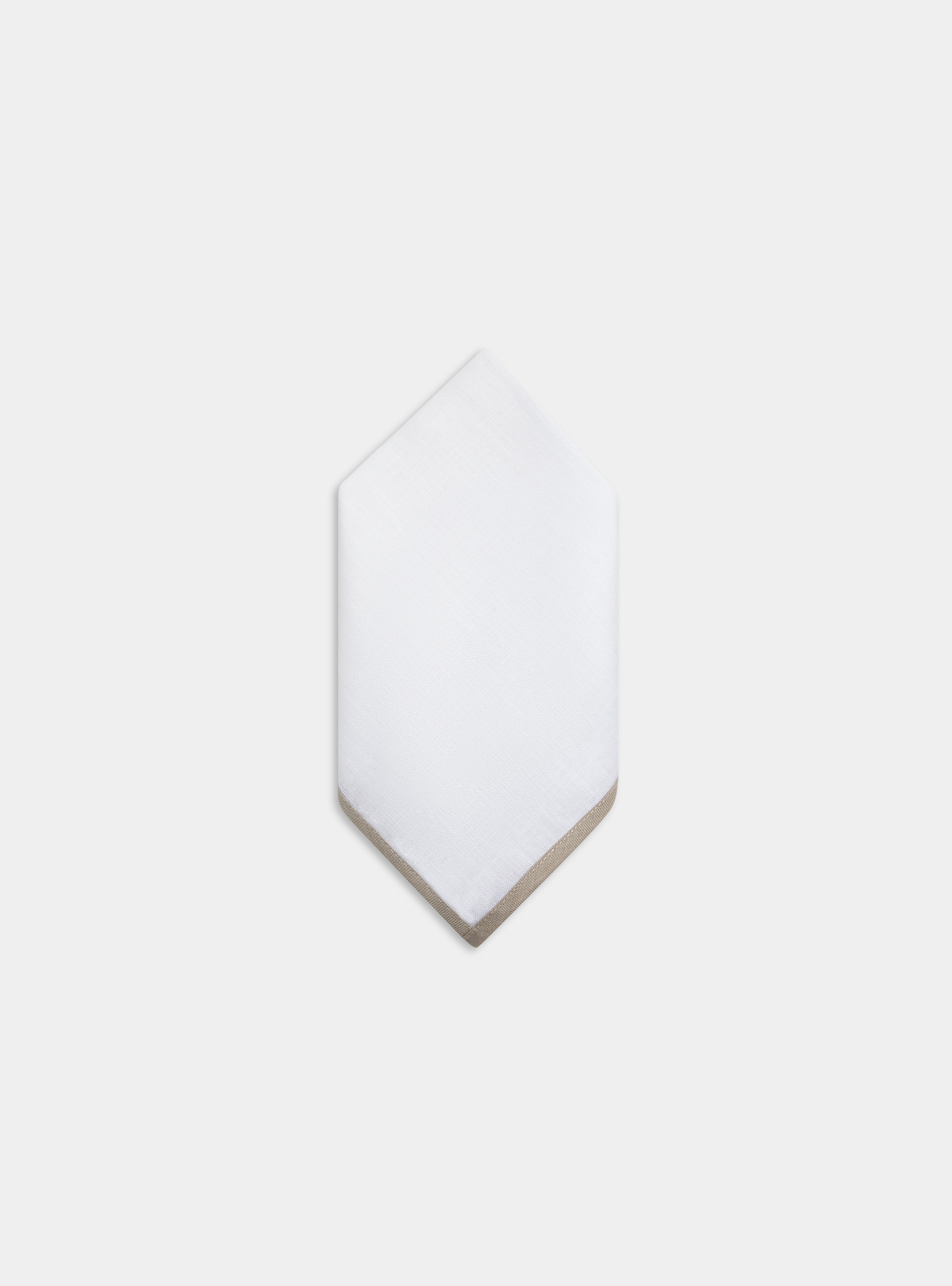 Linen pocket square, SAND/WHITE