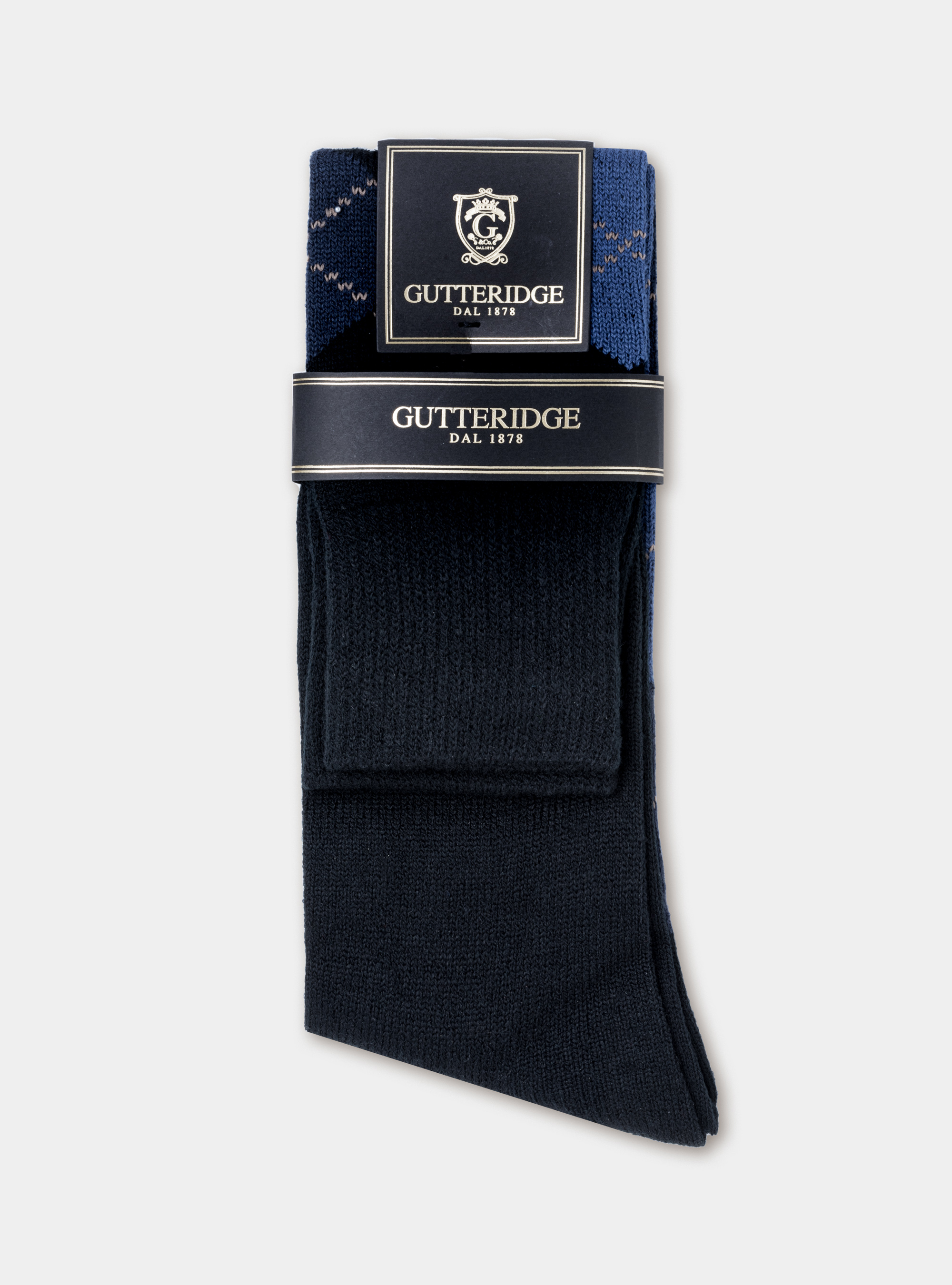 Chaussettes longues à carreaux, BLEU