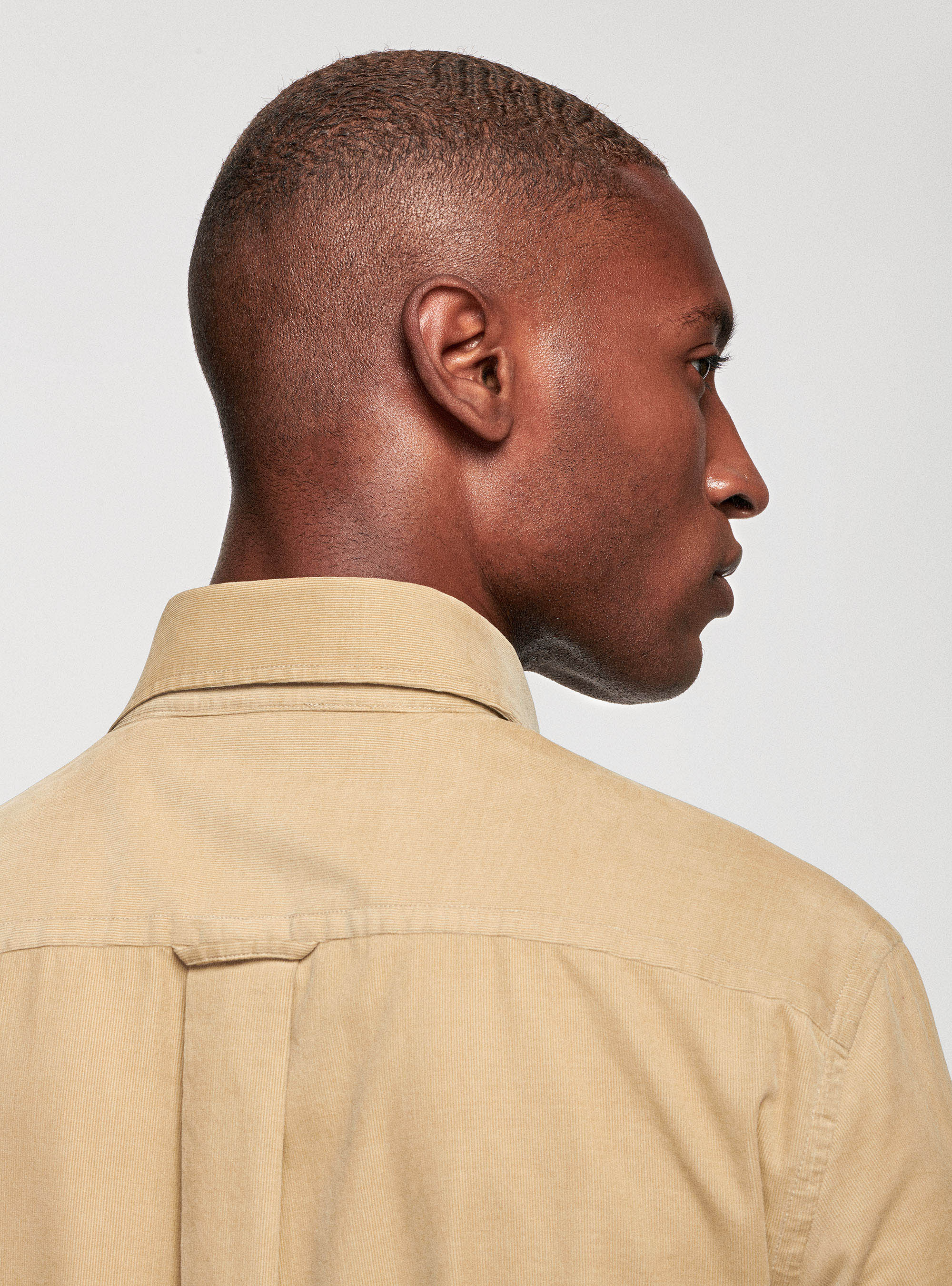 Camicia in velluto a costine, ECRU