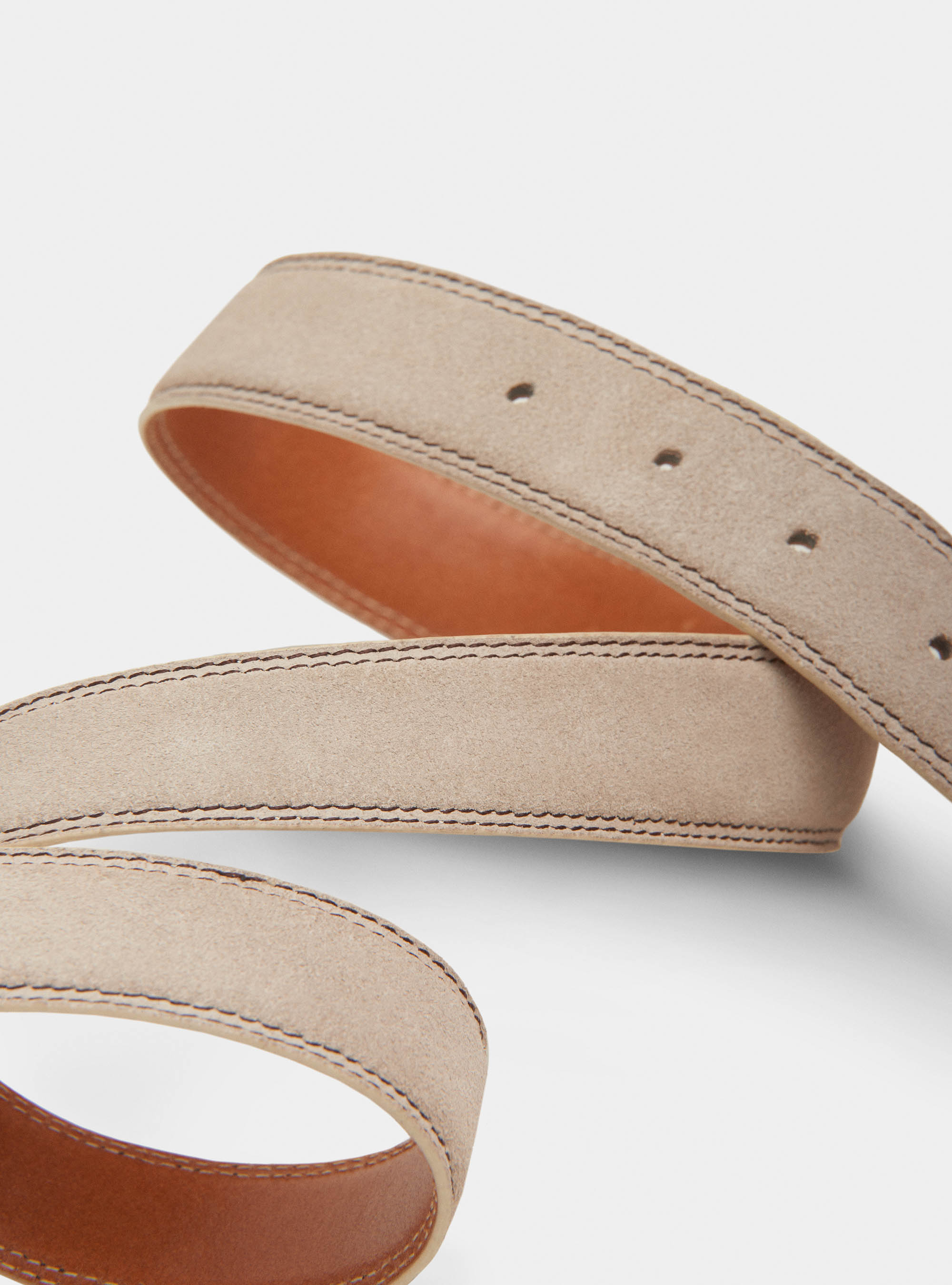 Suede belt, ECRU