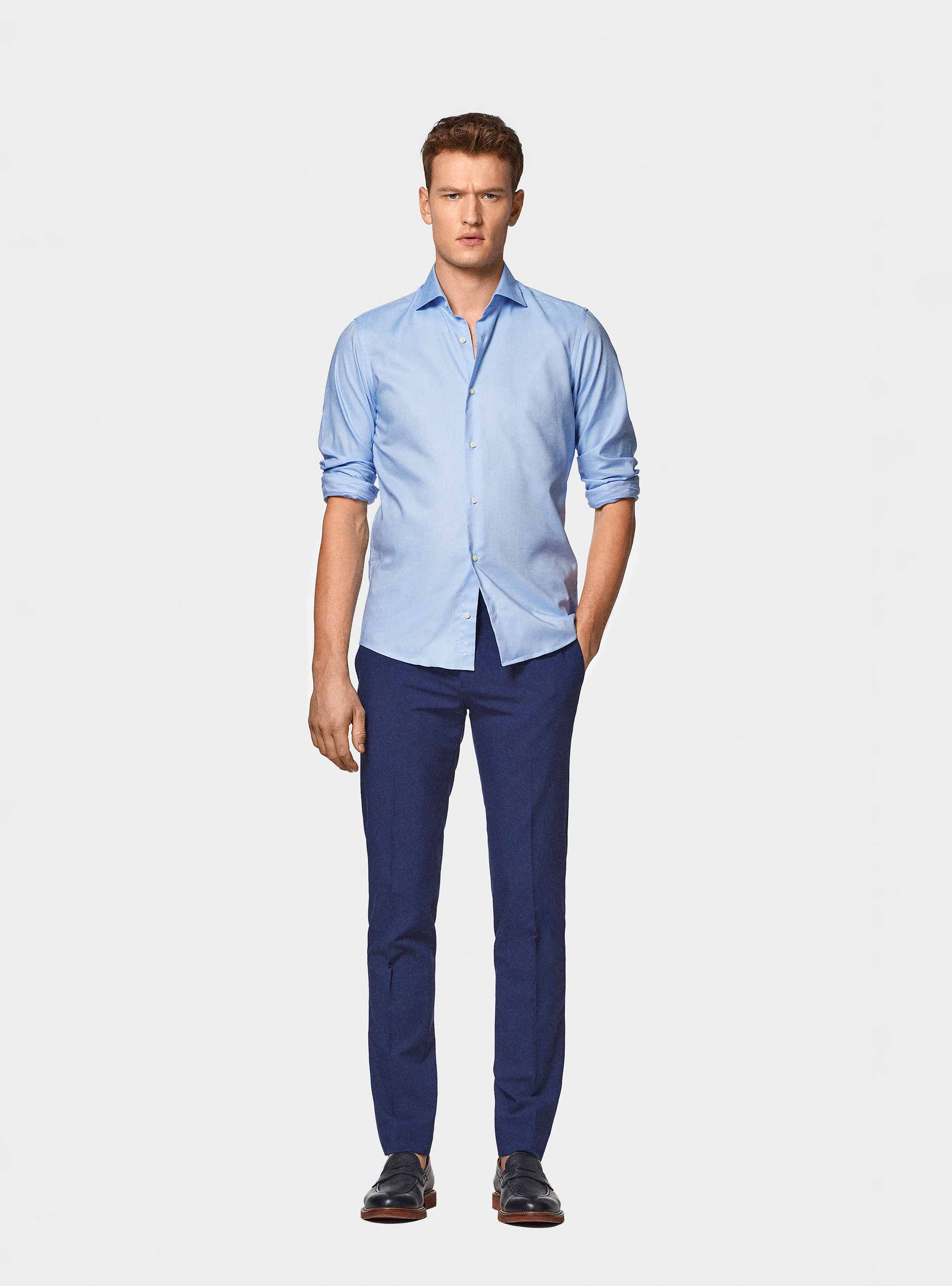 Chemise en coton oxford, BLEU CIEL