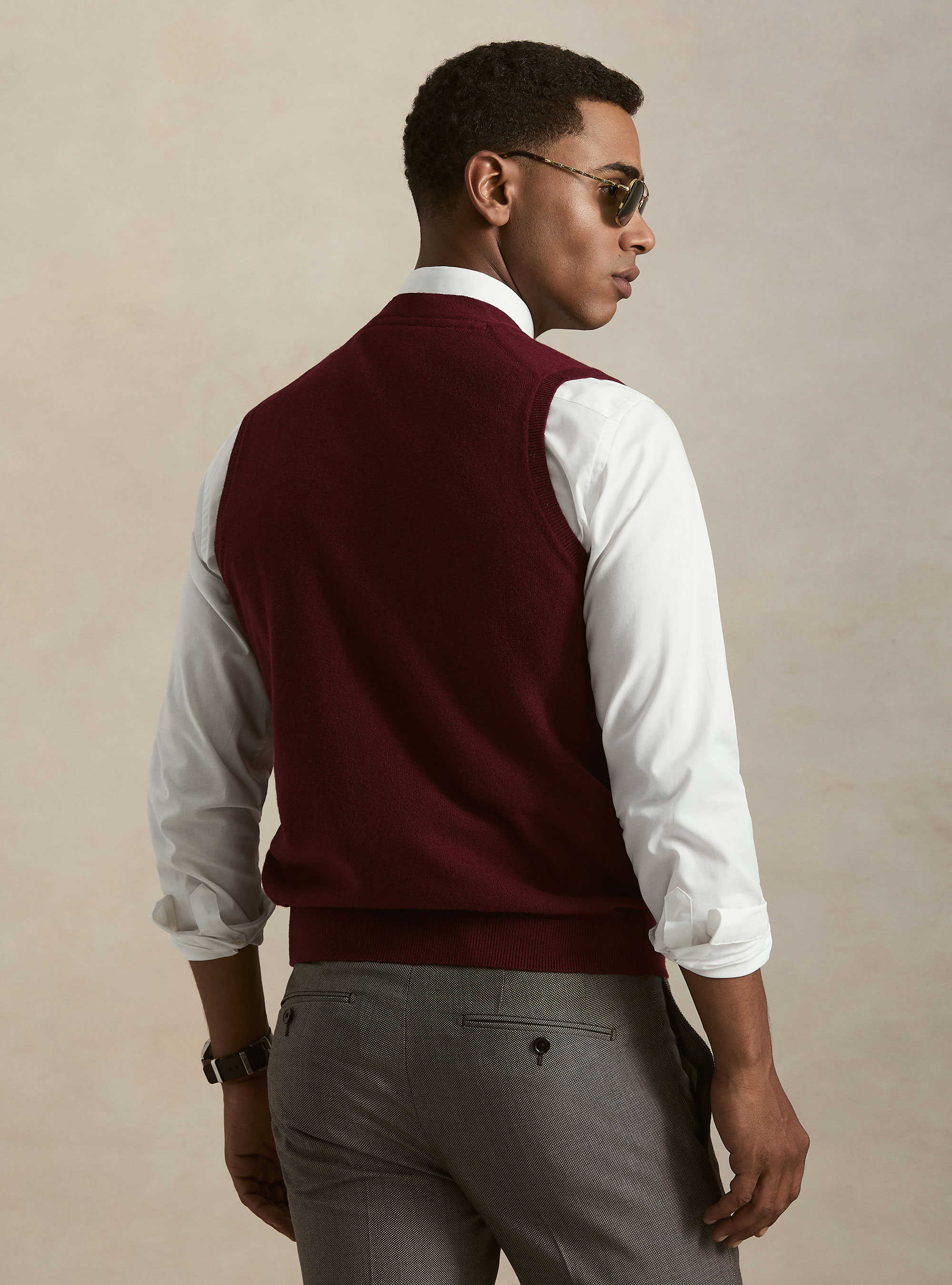 Lambswool and cashmere knit vest, VINACCIA 0401C