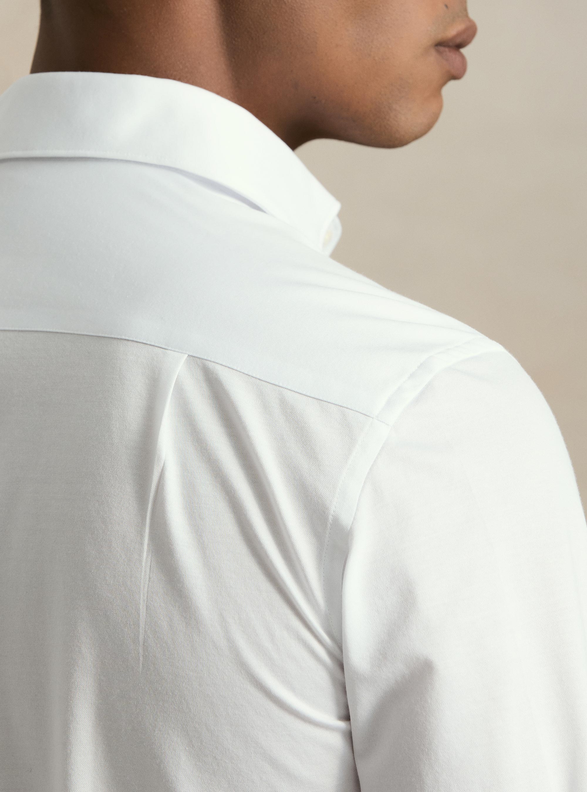 Camicia GT01 in jersey di misto cotone, BIANCO