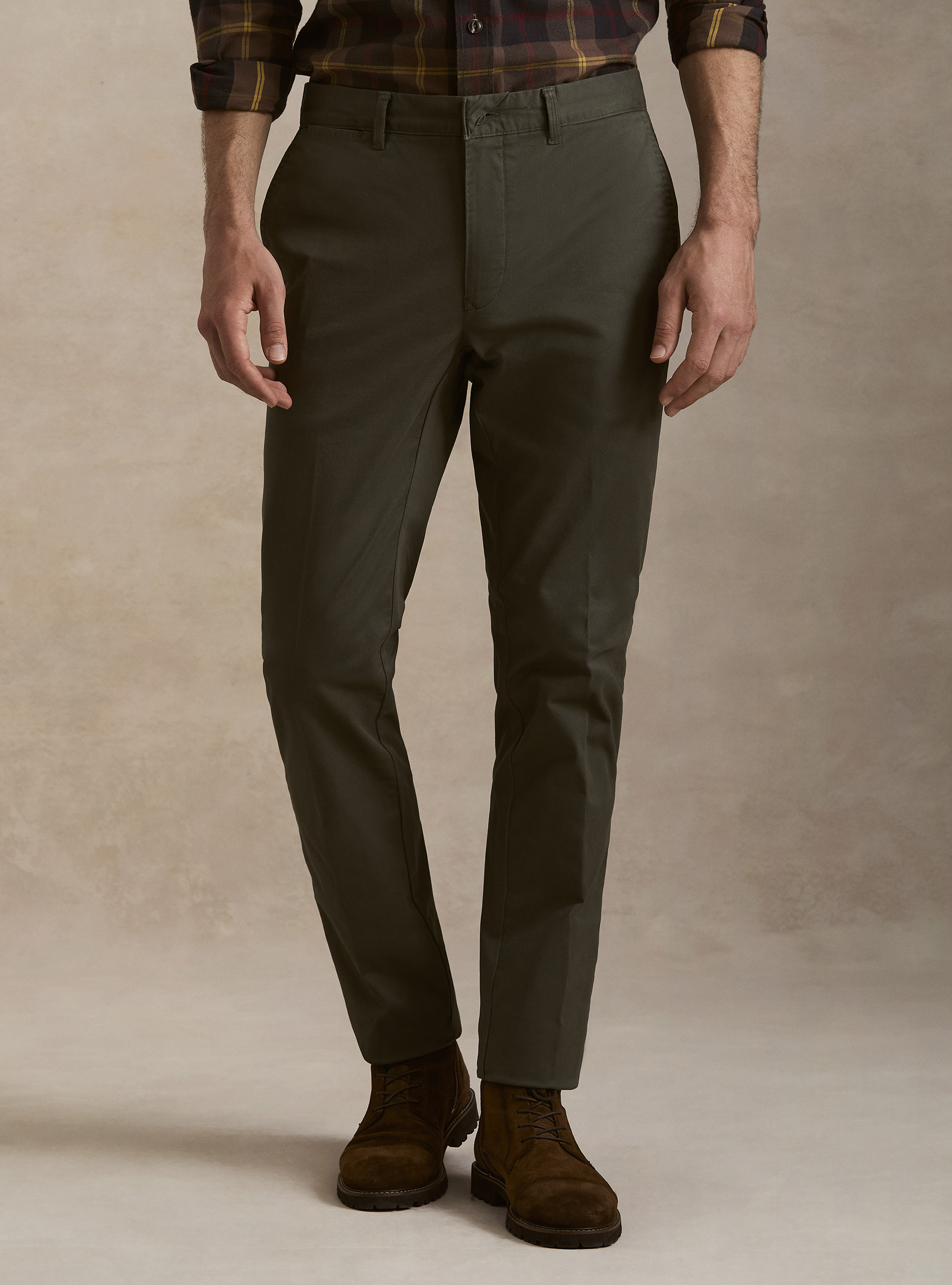 Slack slim fit in twill stretch, VERDE