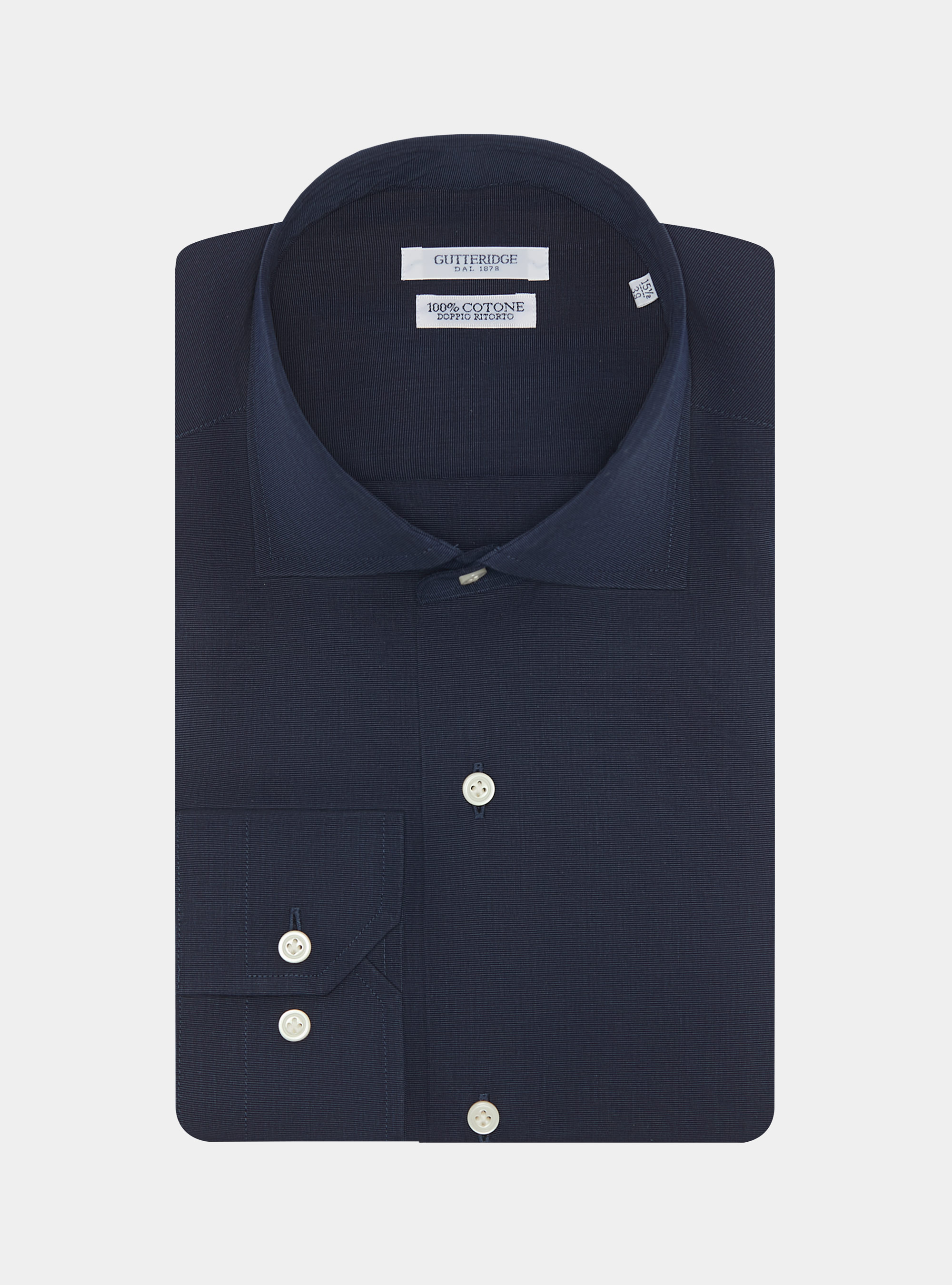Cotton fil a fil shirt, NAVY BLUE