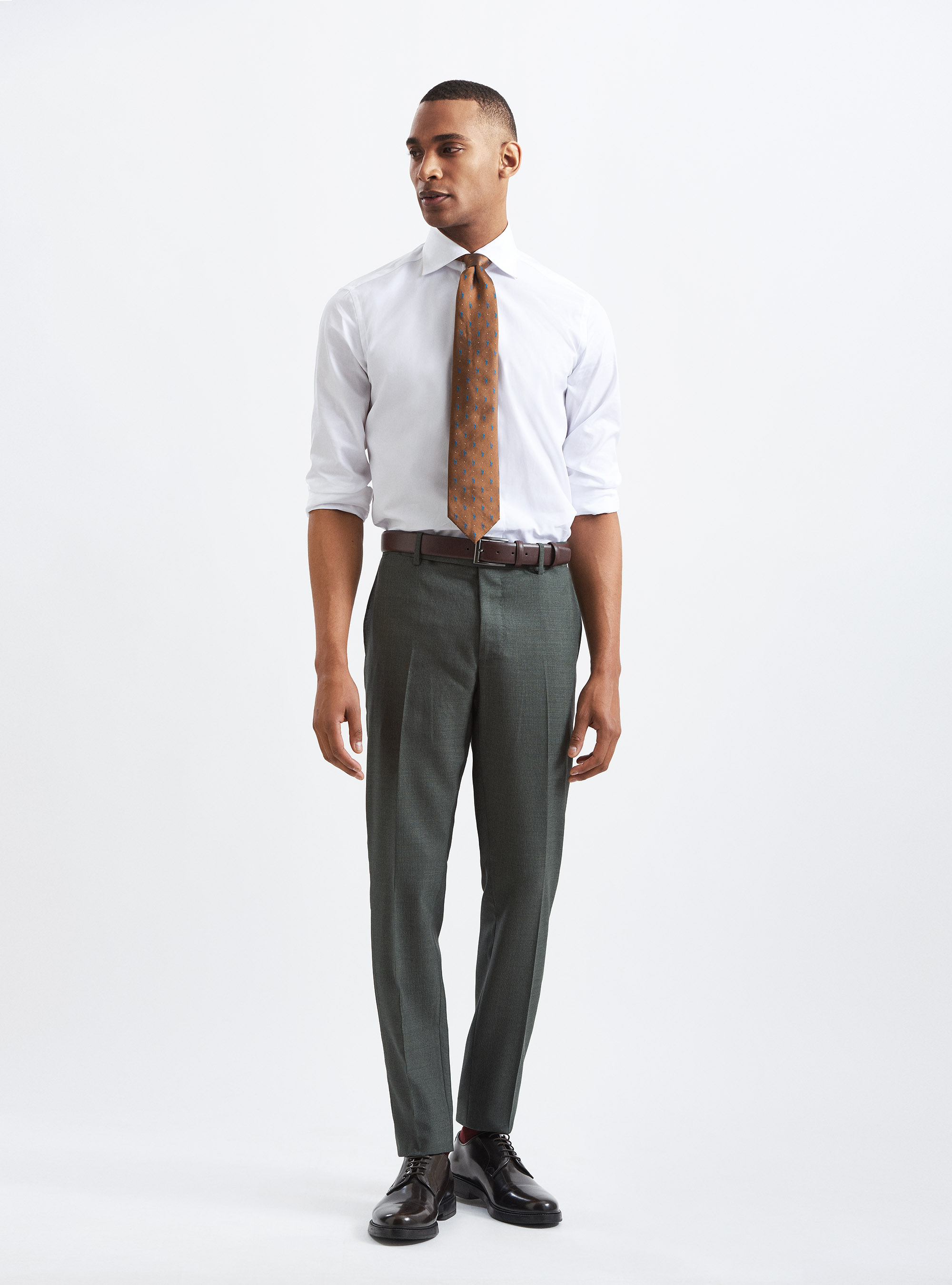 Pantaloni per abito in pura lana tessuti Vitale Barberis Canonico, VERDE