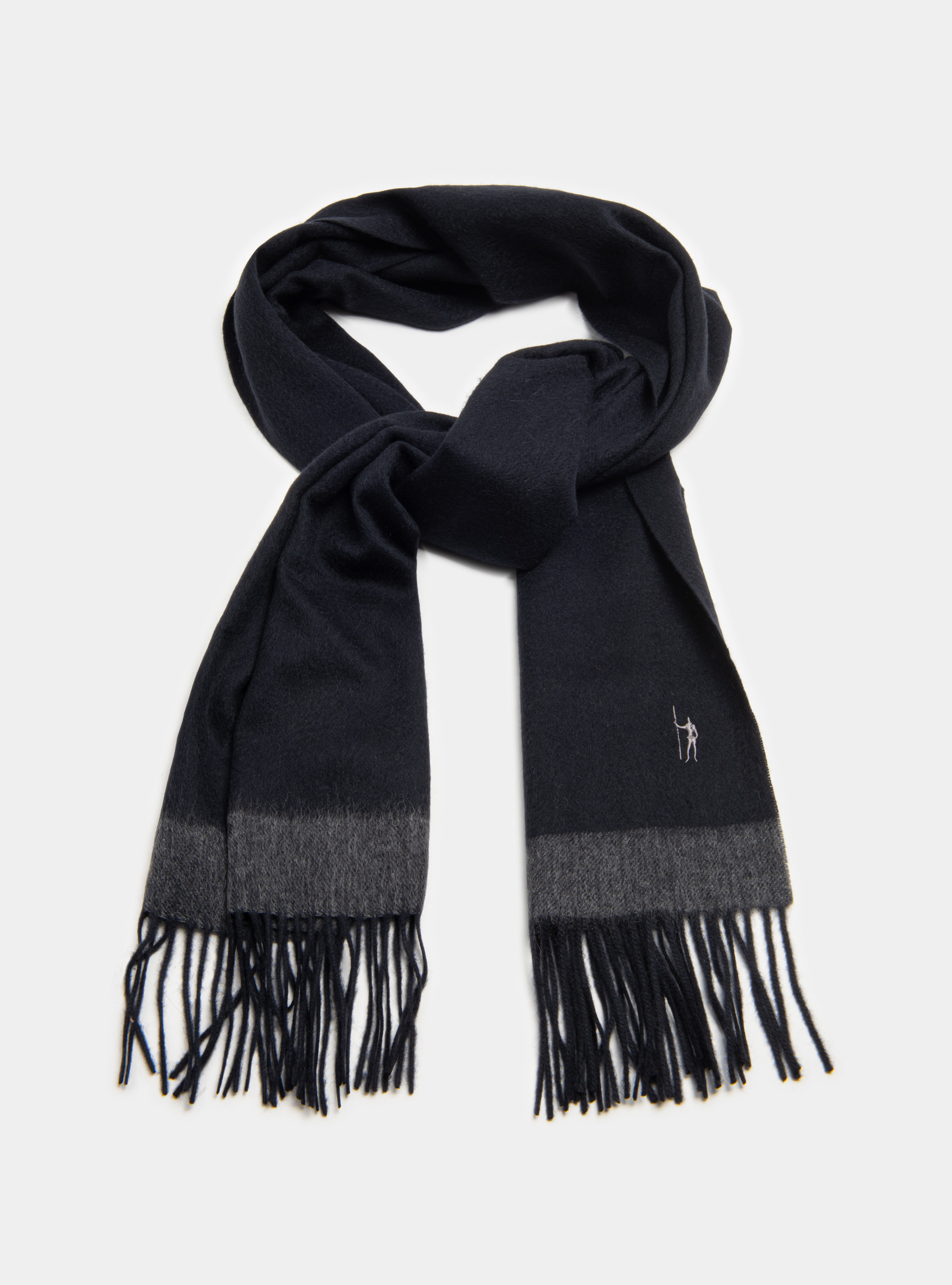 Wool and cashmere scarf, BLACK