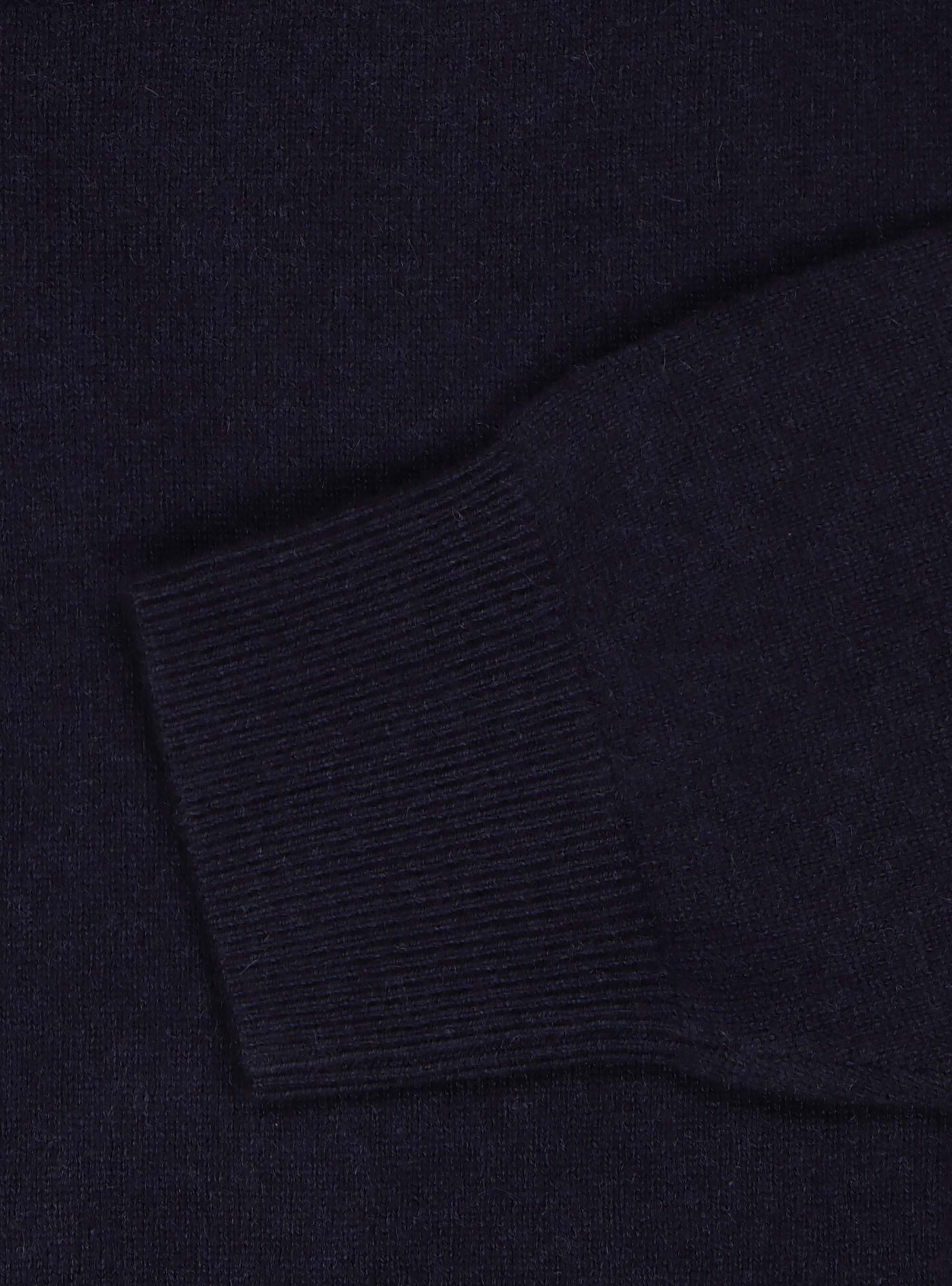 Maglia girocollo basic in puro cashmere, NAVY BLUE