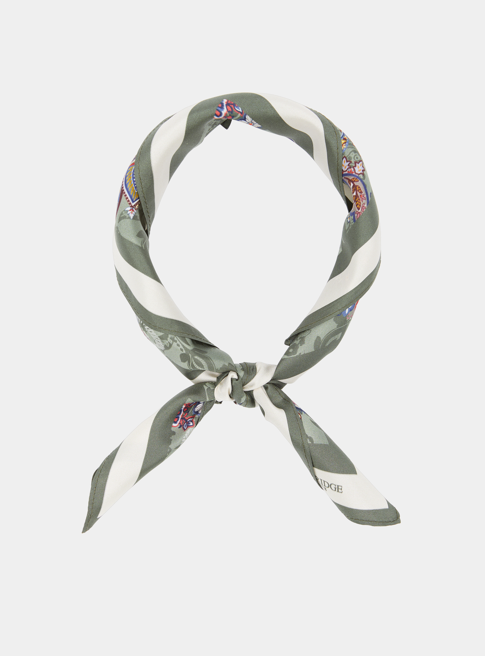 Floral print silk foulard, SALVIA 0602C