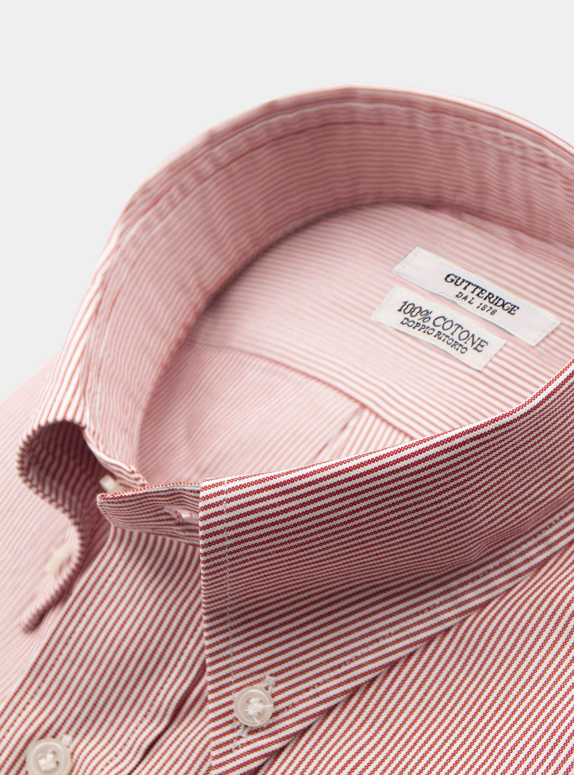 Comfort button-down collar shirt in striped oxford, RED