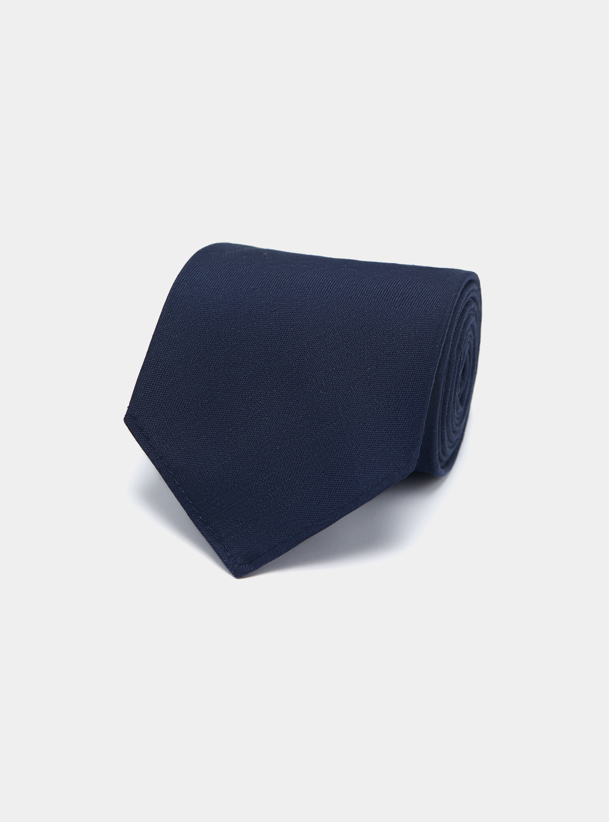 Cravate en soie et lin, BLEU MARINE