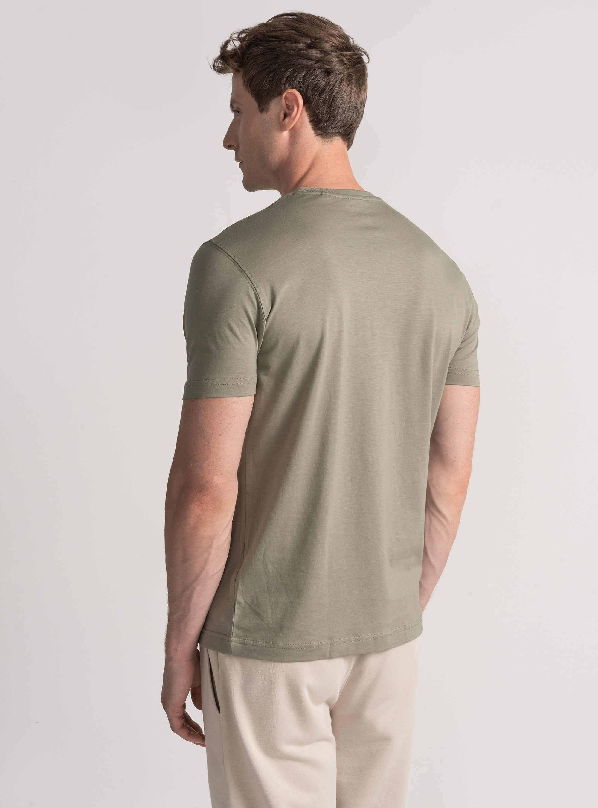 T-shirt in cotone supima mezza manica, SALVIA 0602C