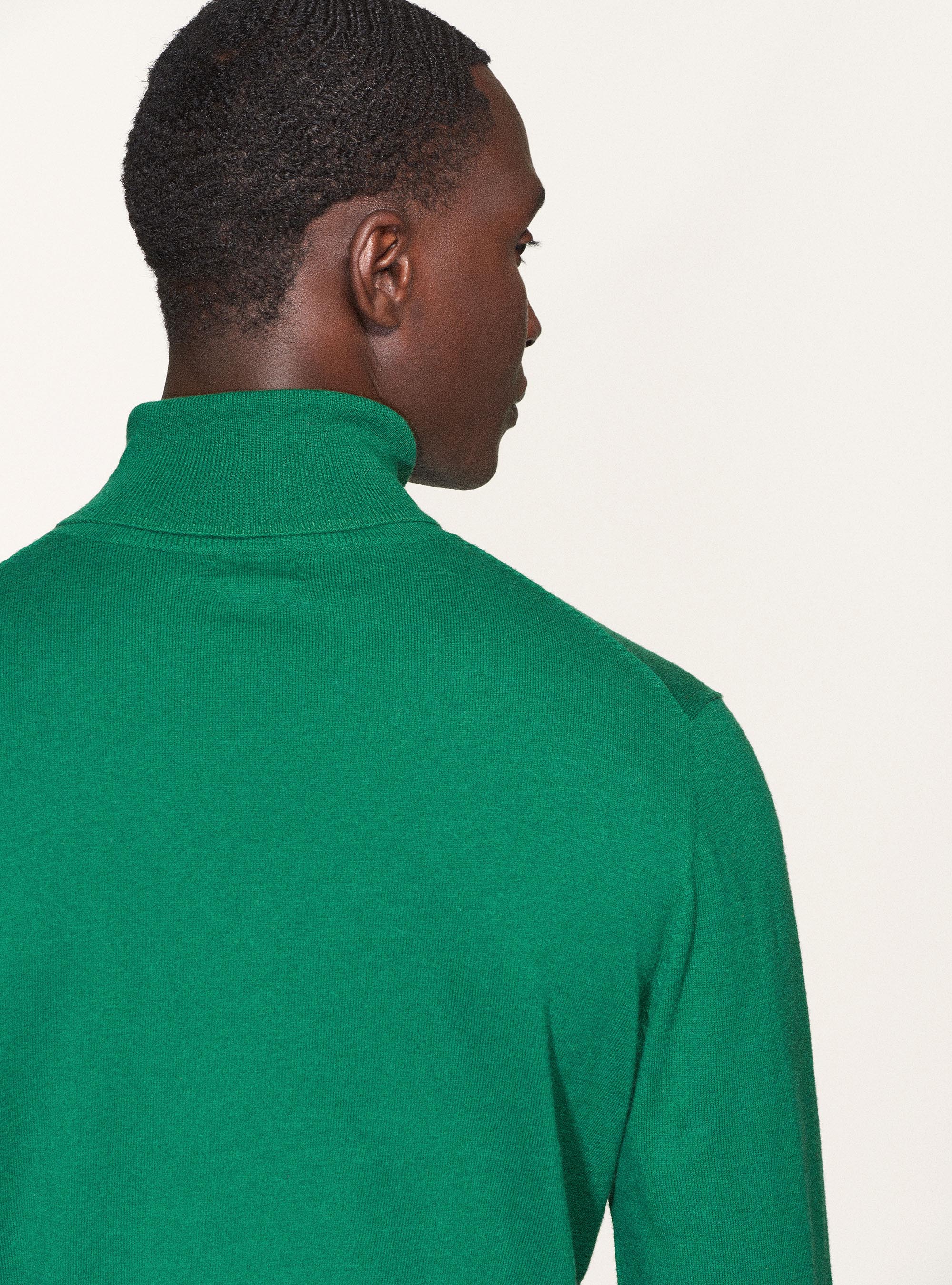 Dolcevita in cotone seta e cashmere, OLIVA