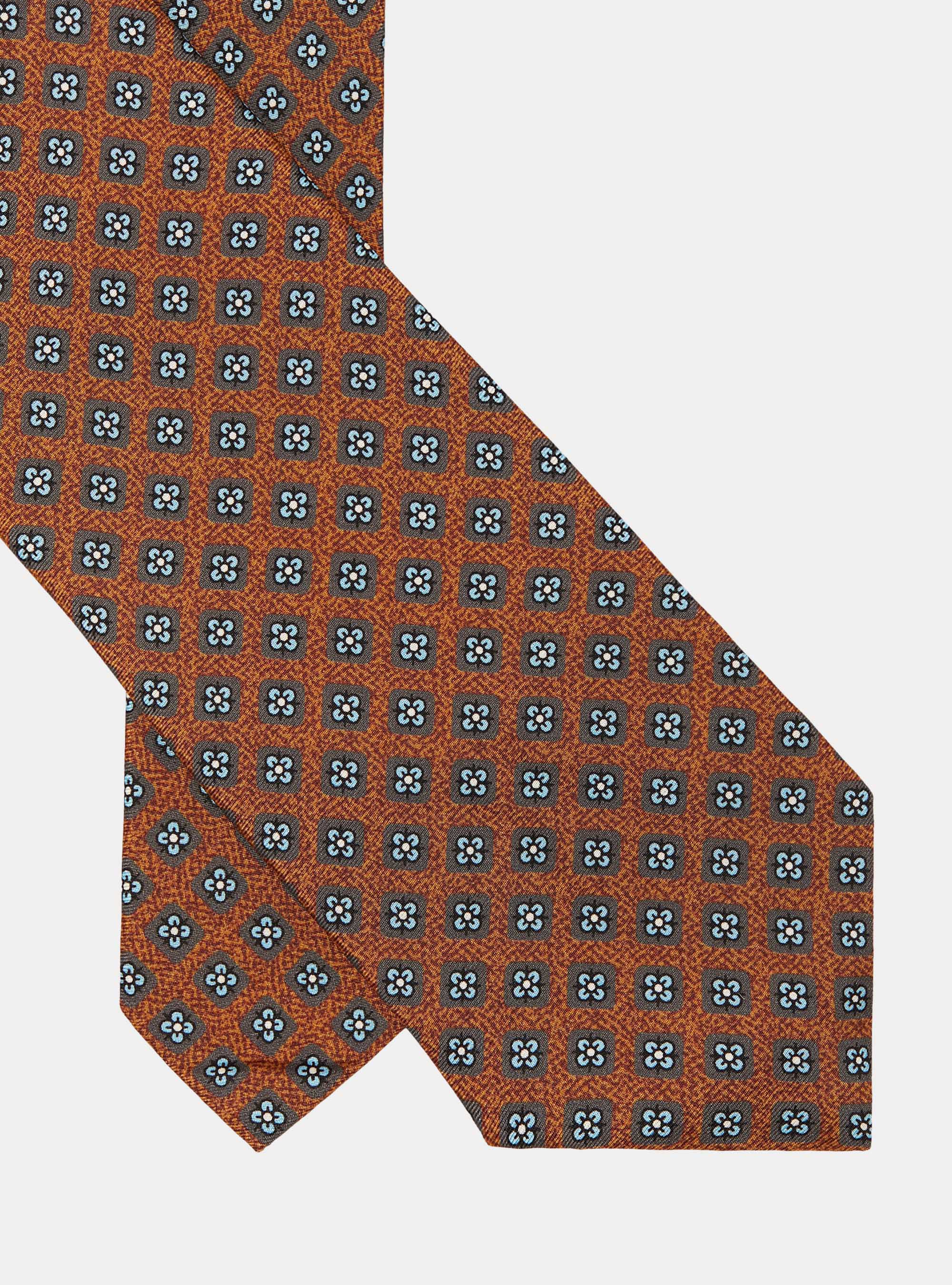 Corbata de seda con micro estampado, ARCILLA