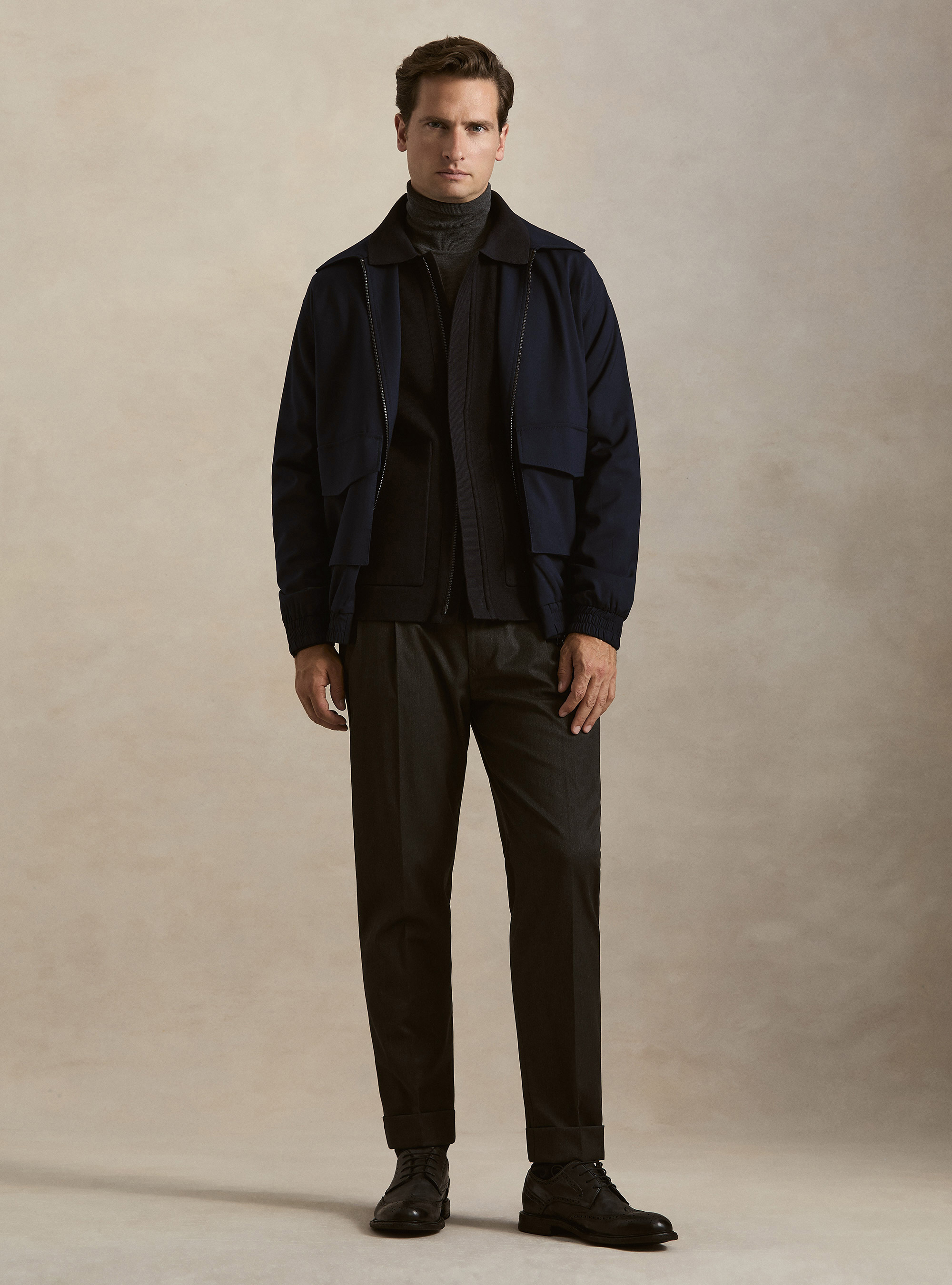 Bomber oversize leggero con colletto, BLU NAVY