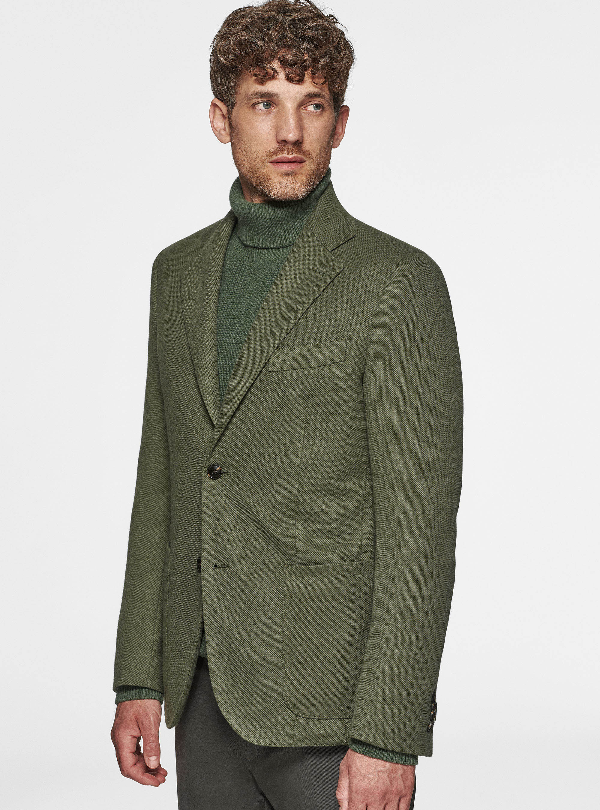 Giacca sfoderata in jersey, MILITARE 0609C