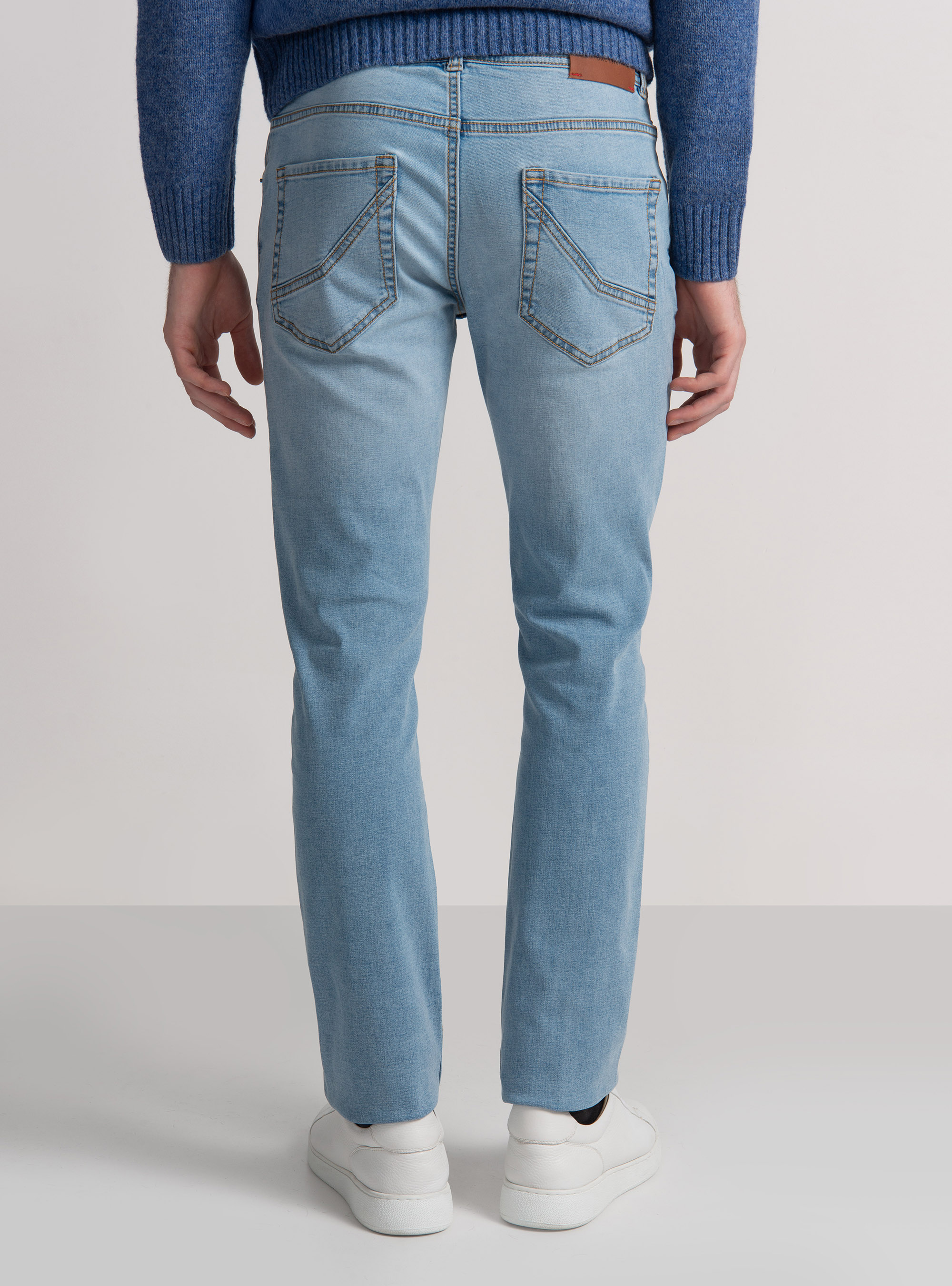 5 Tasche denim regular fit, AZZURRO