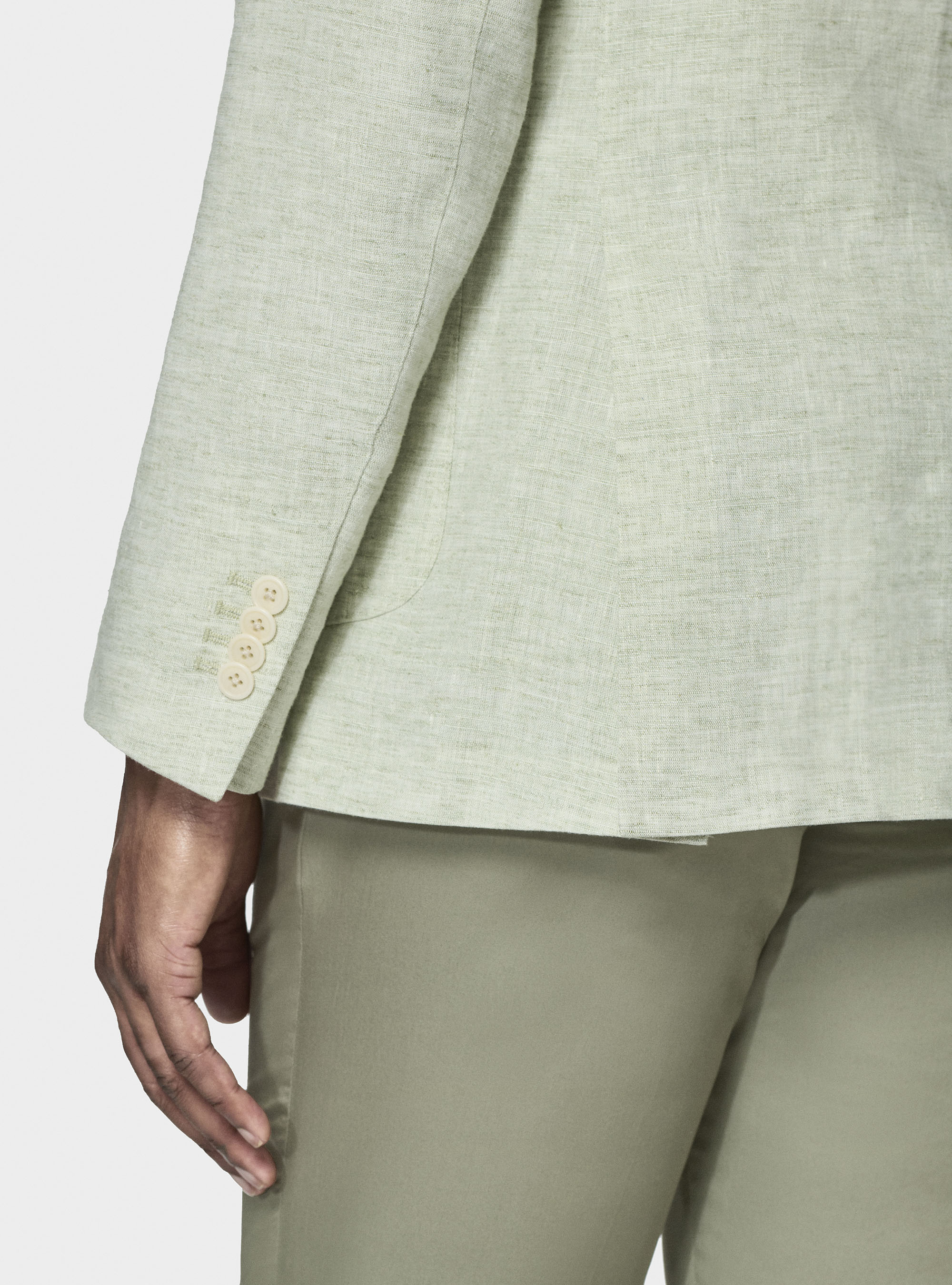 Giacca in misto lino fiammato, 0620C VERDE CHIARO